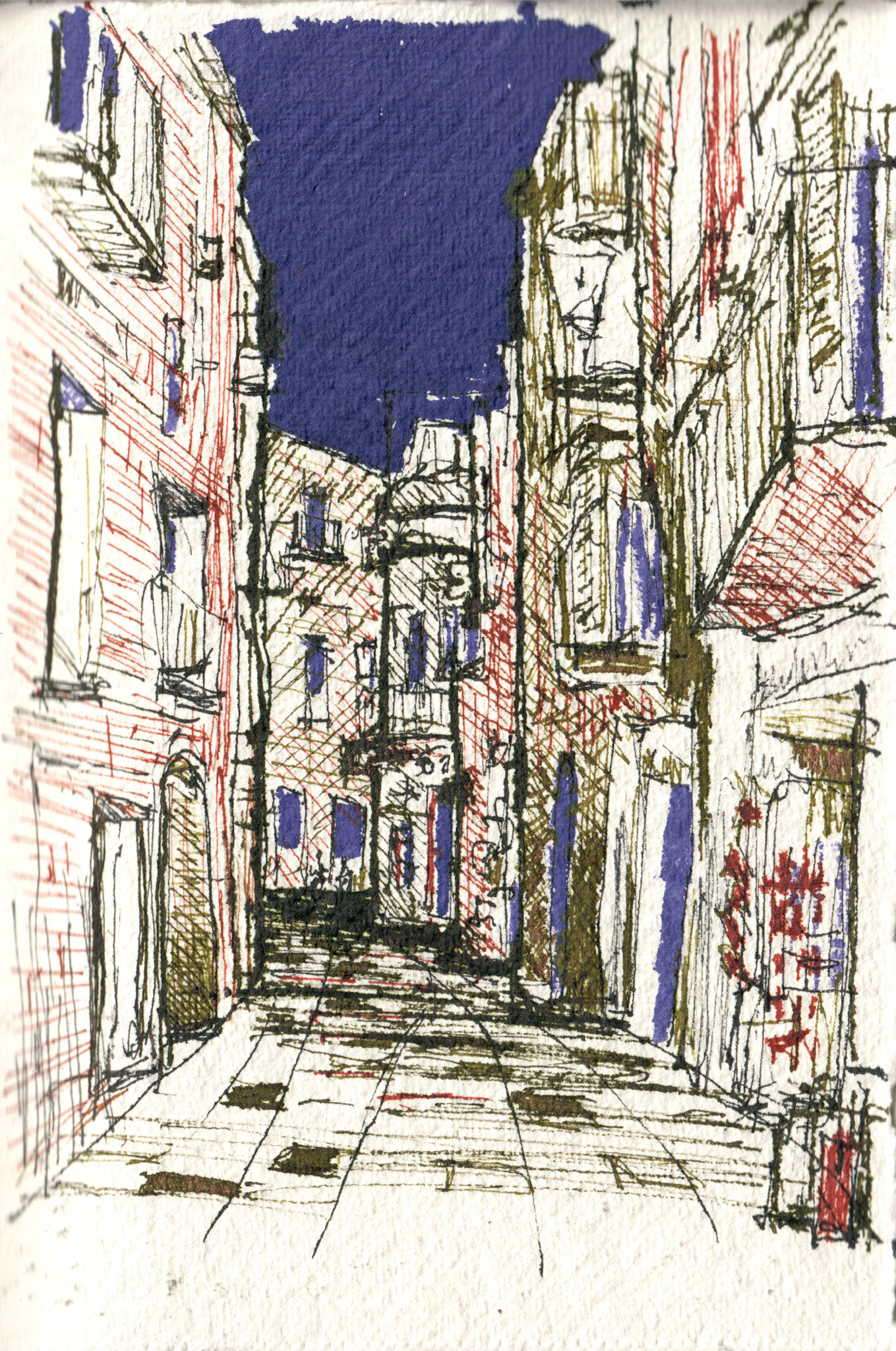 Via Catterdrale at Night