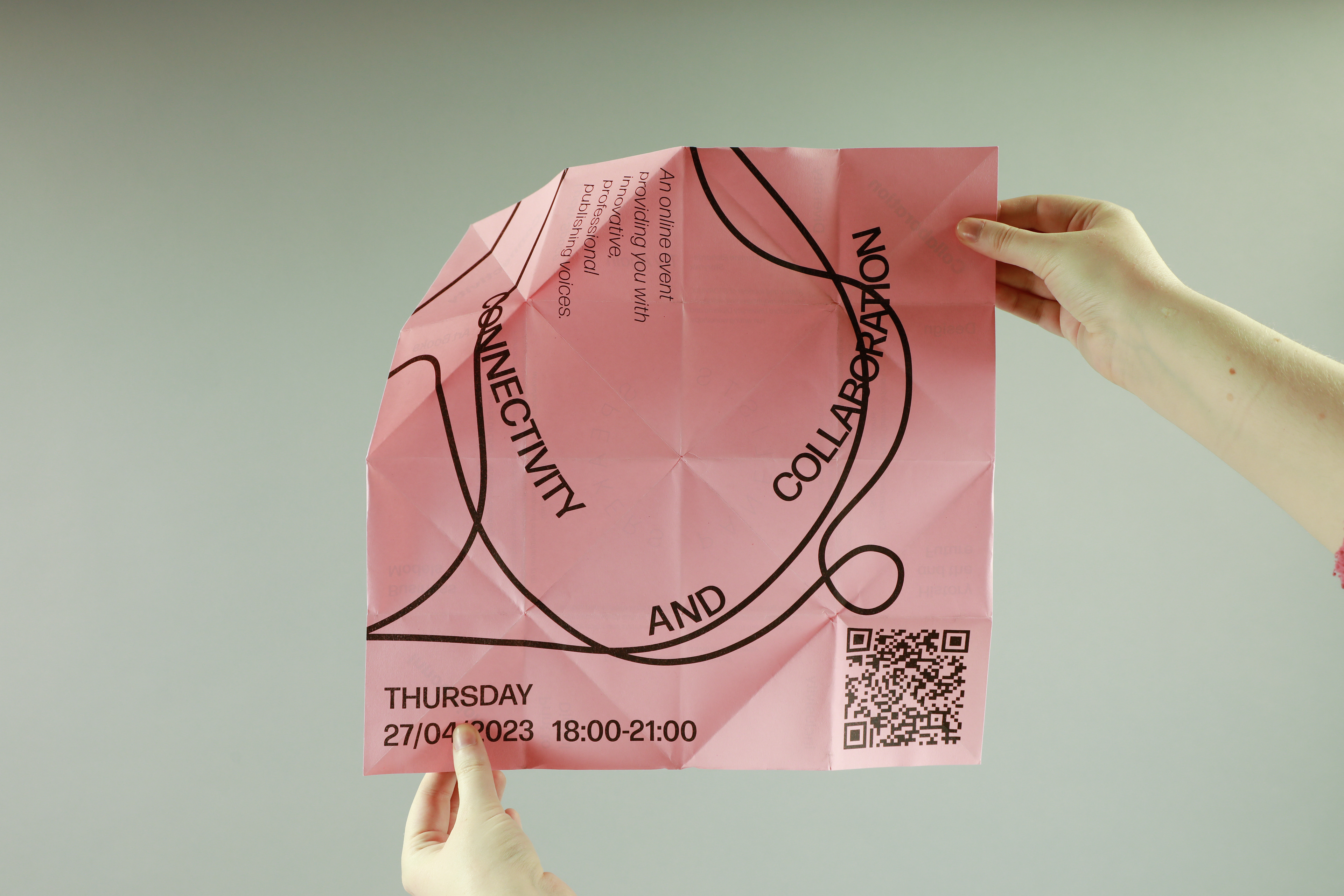 pink fortune teller undone to show the poster