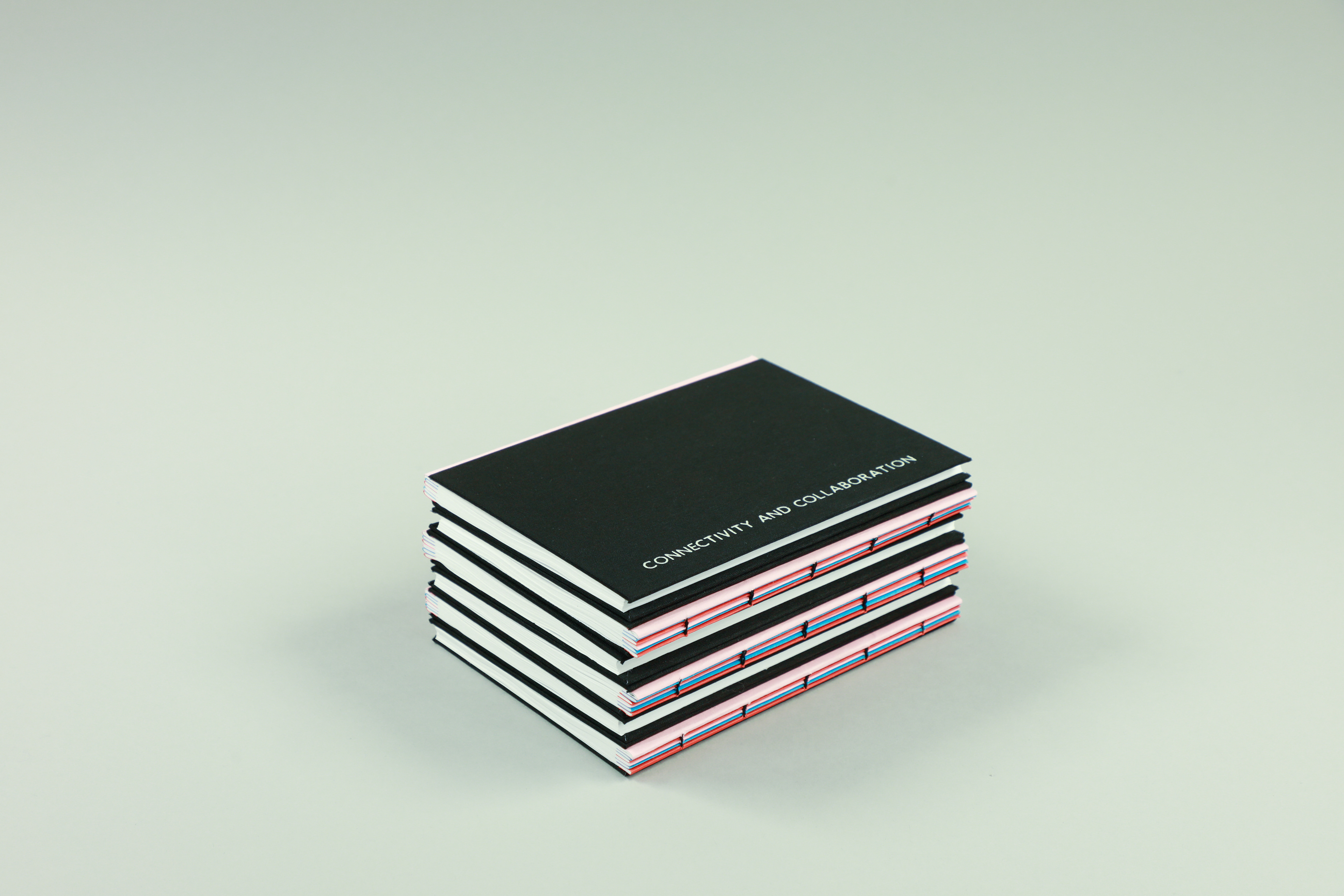 the notebooks stacked