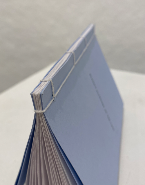 detailing of japanese-bound spine and french fold