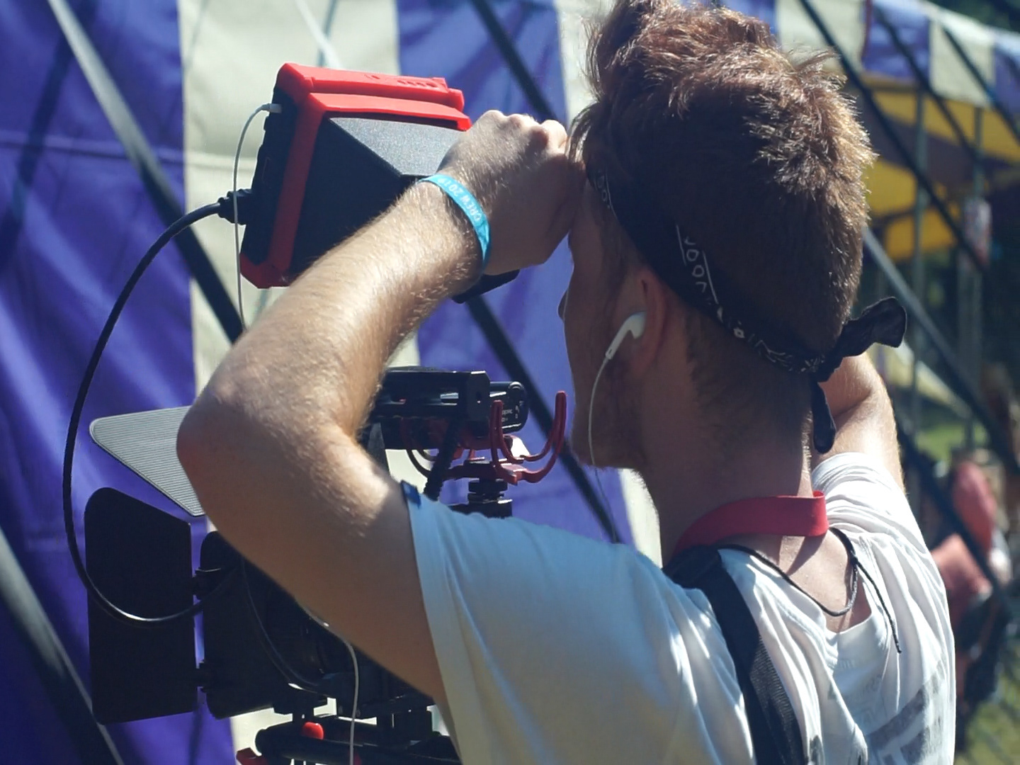 Co-Filmmaker, Charlie Simpson filming Mainstage