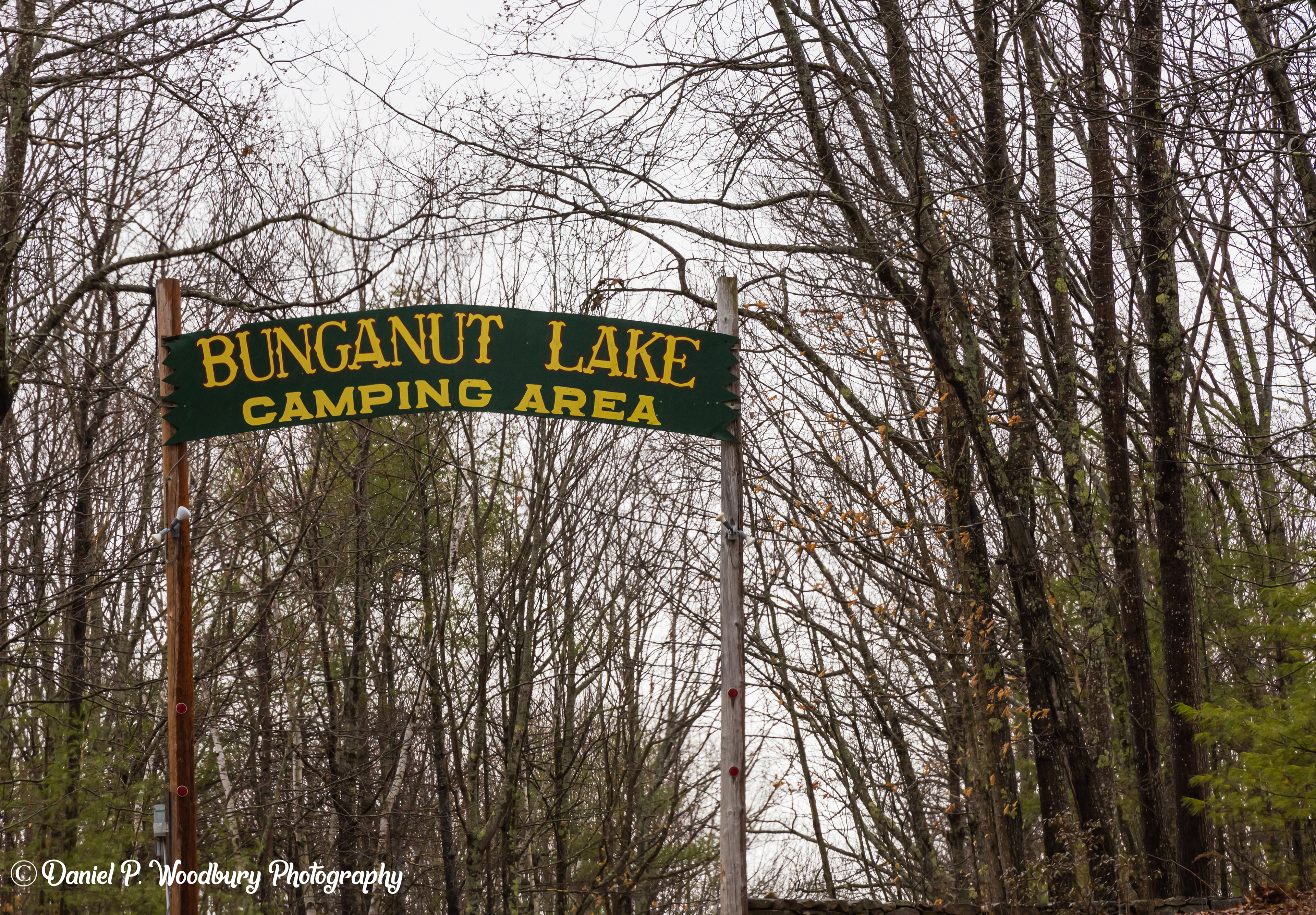Bunganut Lake Camping Area Sign