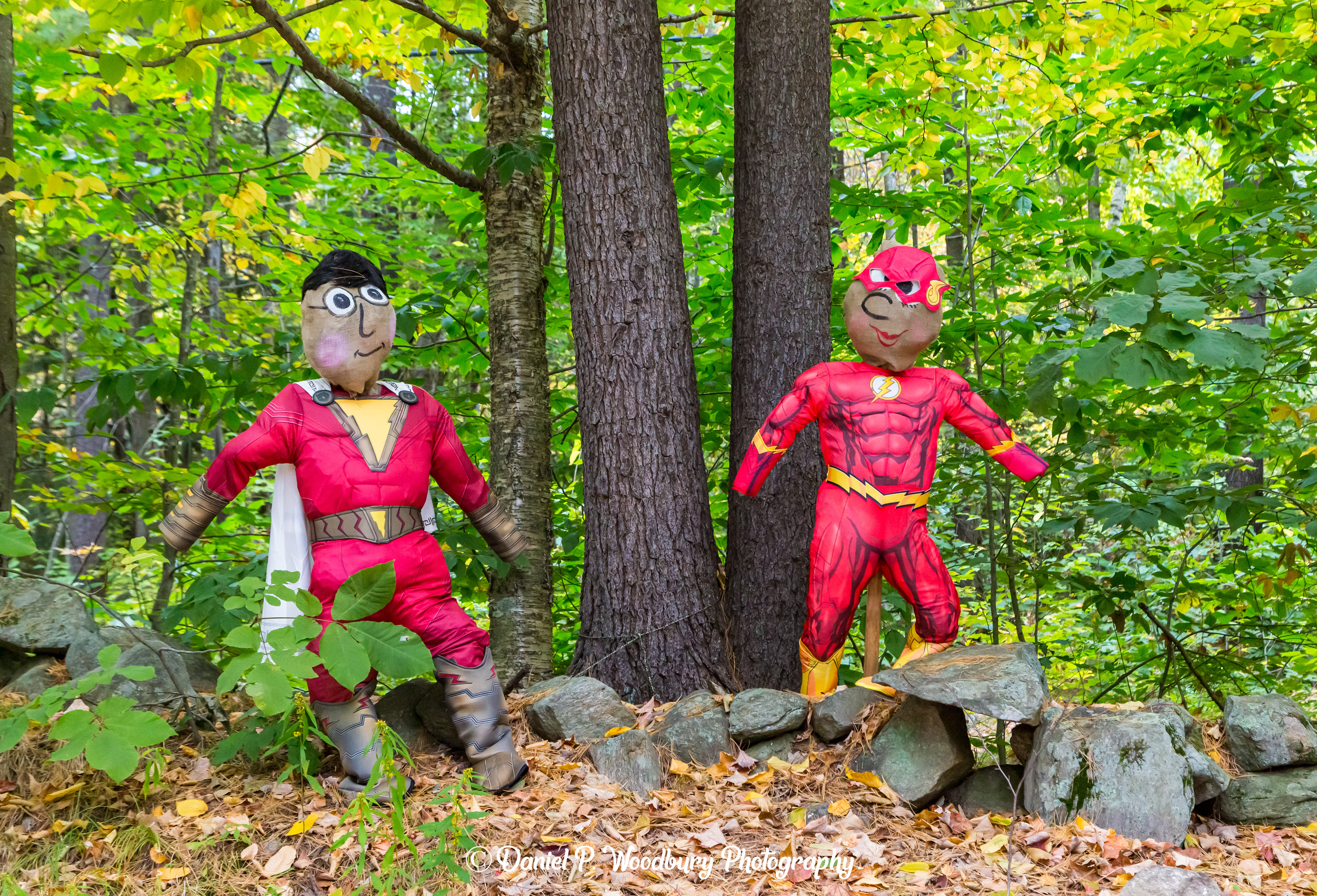 Flash & Shazam Scarecrows