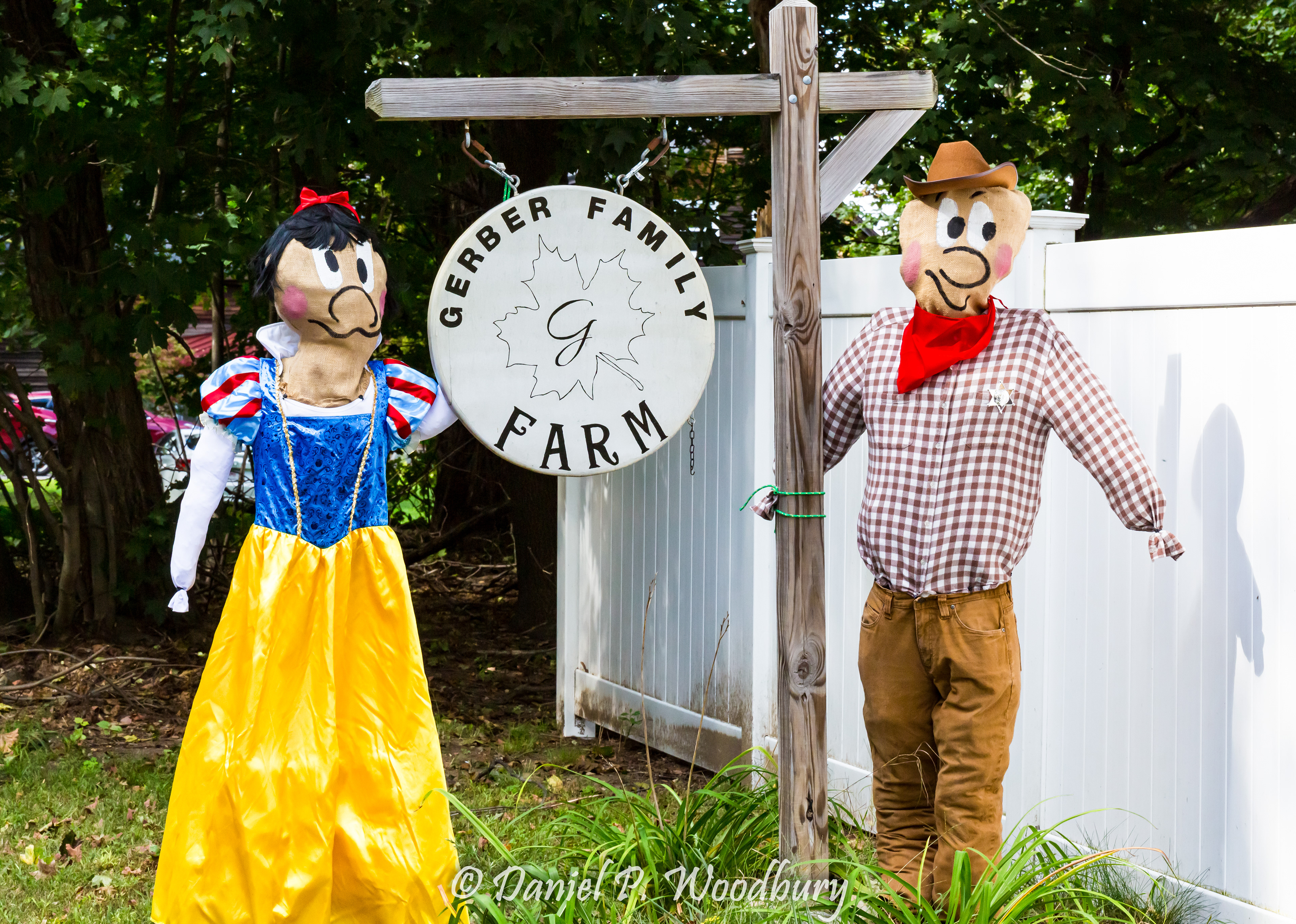 Snow White & Cowboy Scarecrows