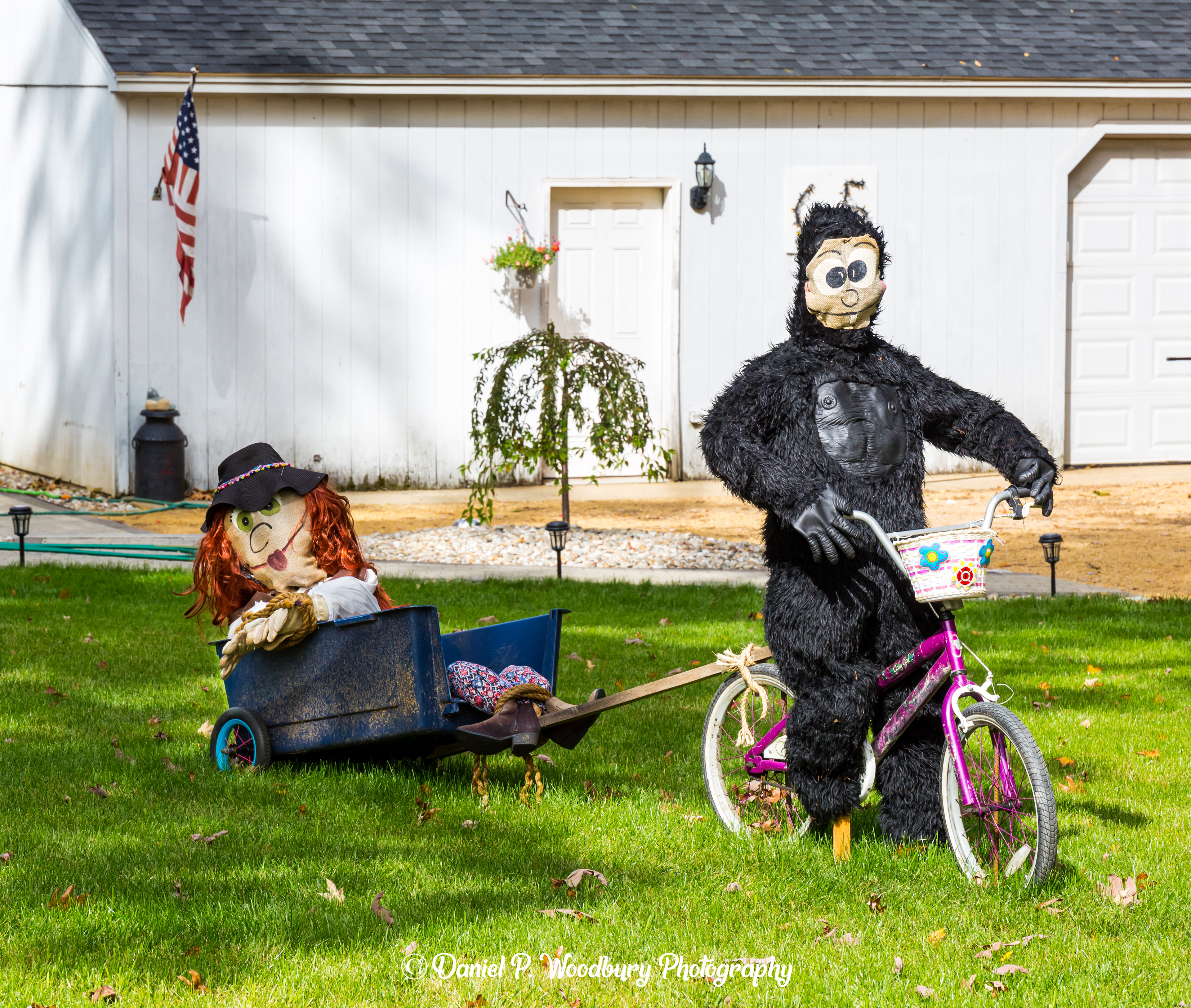Monkey Pullin-Girl Scarecrow