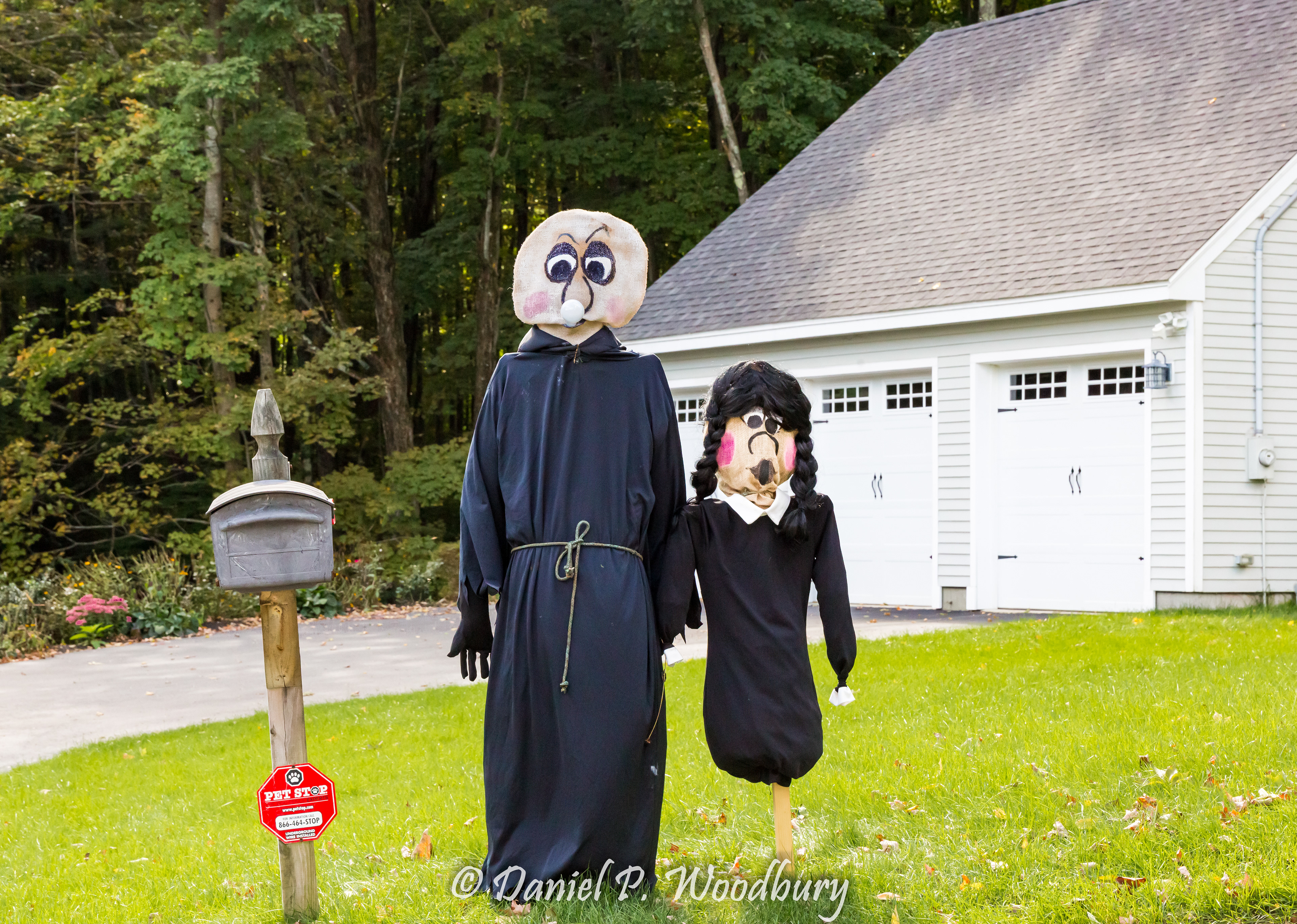 Uncle Fester & Wednesday Scarecrows