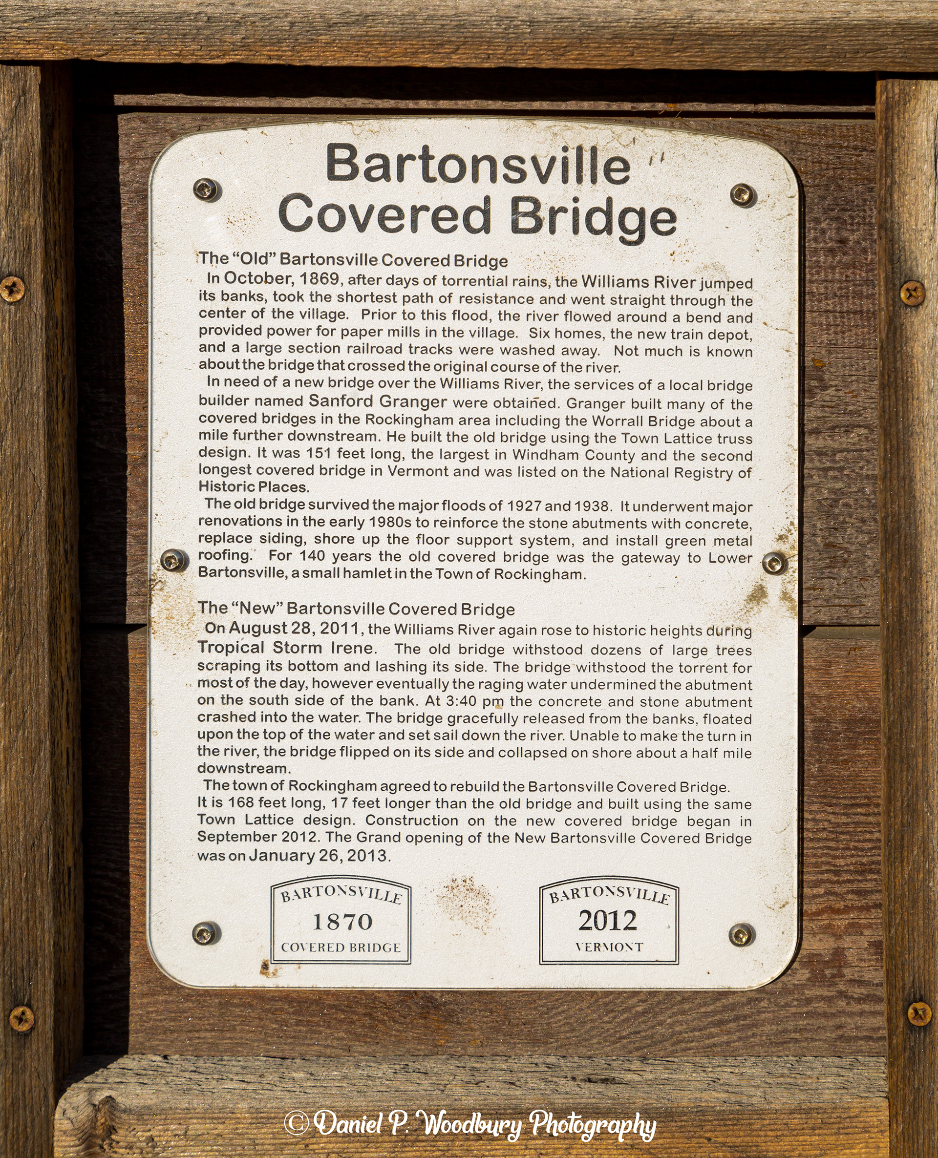 Bartonsville Covered Bridge Information