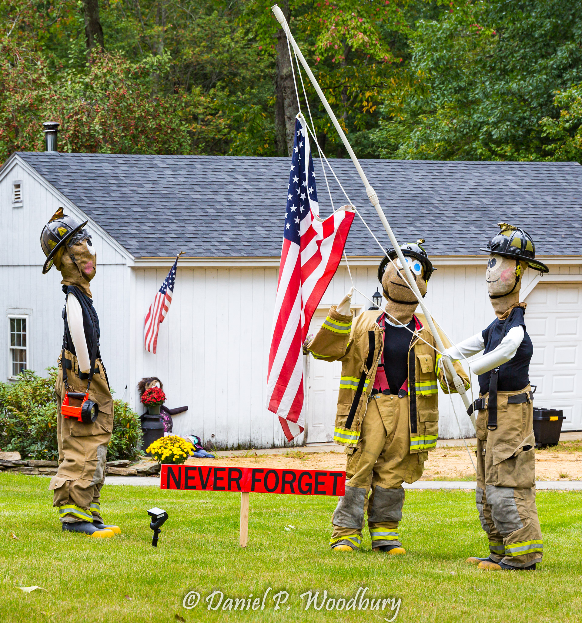 Unforgetting Firemen Scarecrows