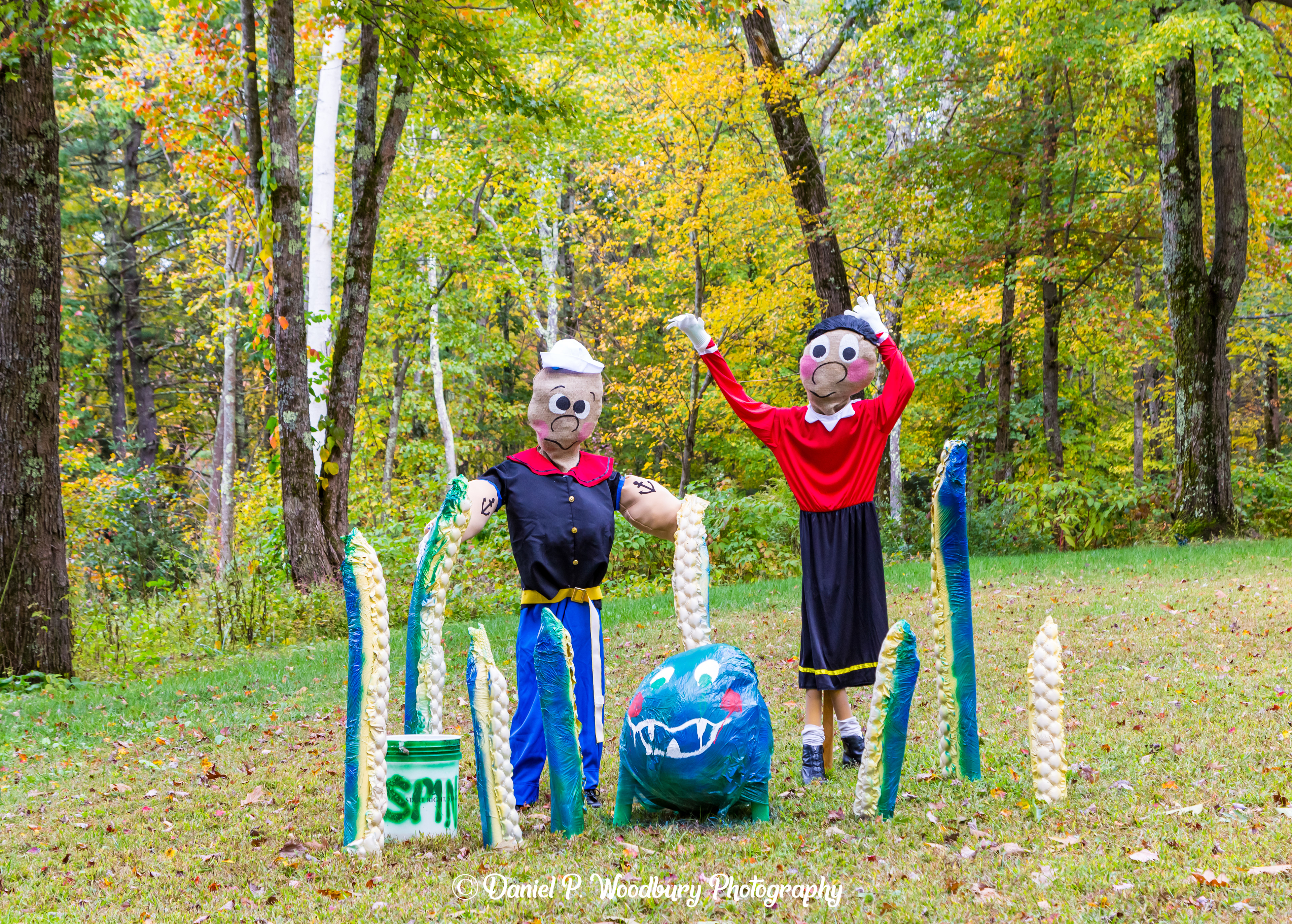 Popeye & Olive Oil Scarecrows