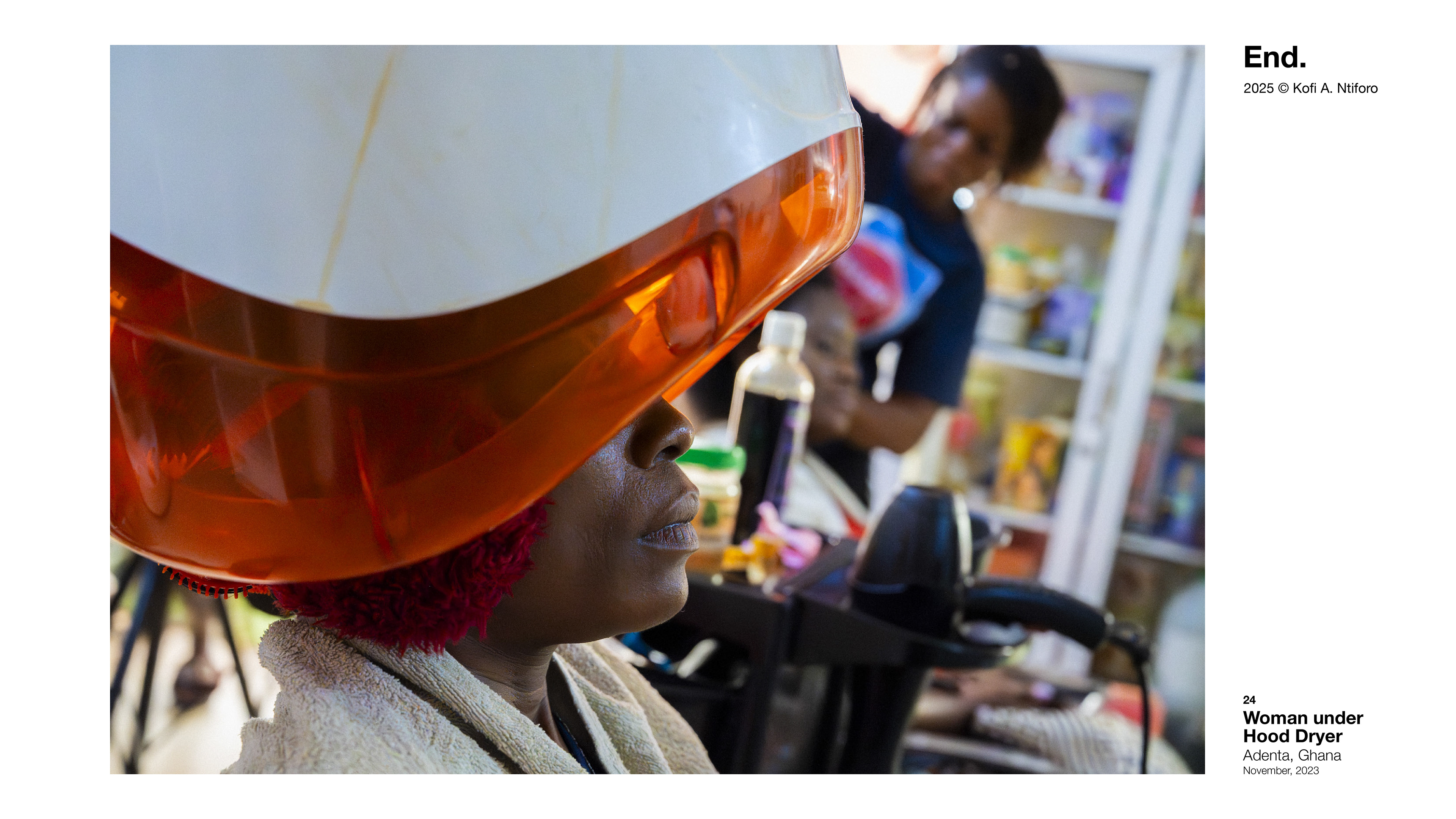 Woman Under Hood Dryer, Accra, 2023