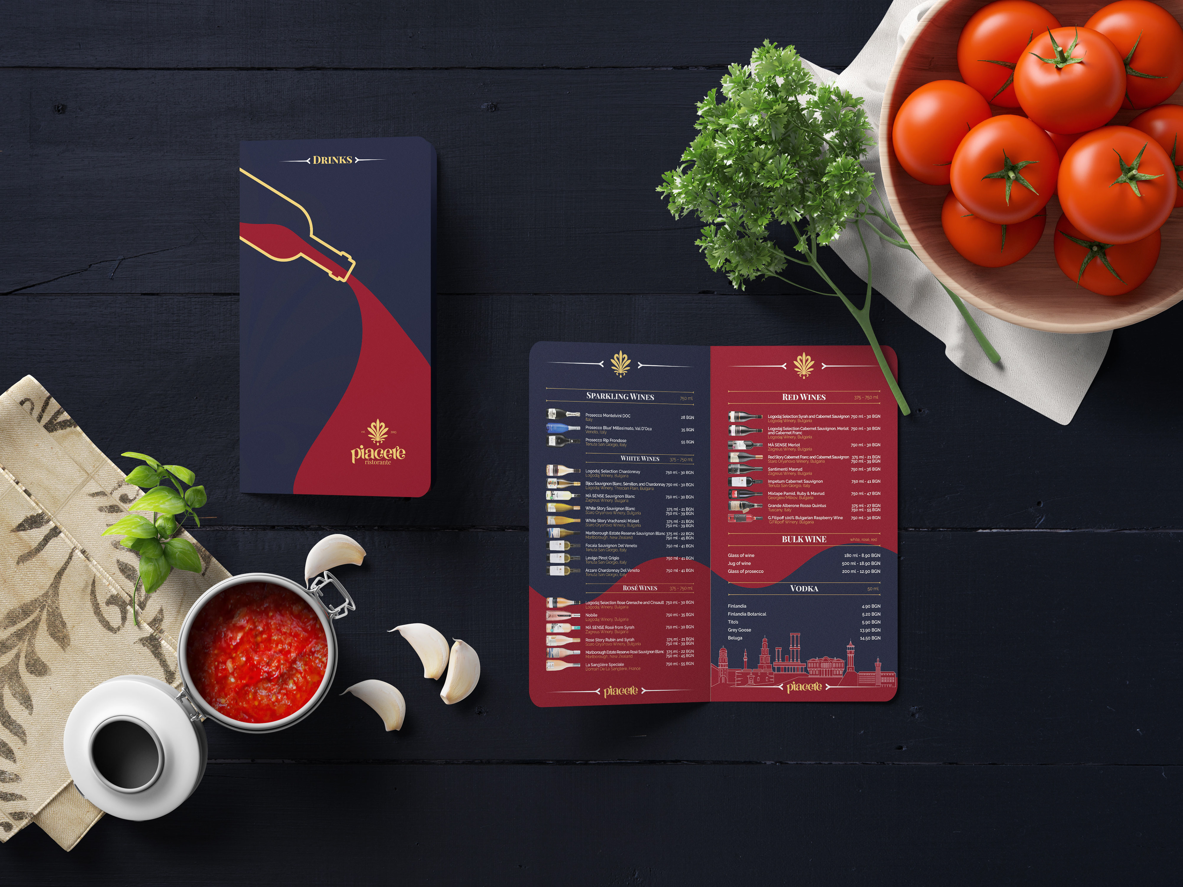 Beverages menu