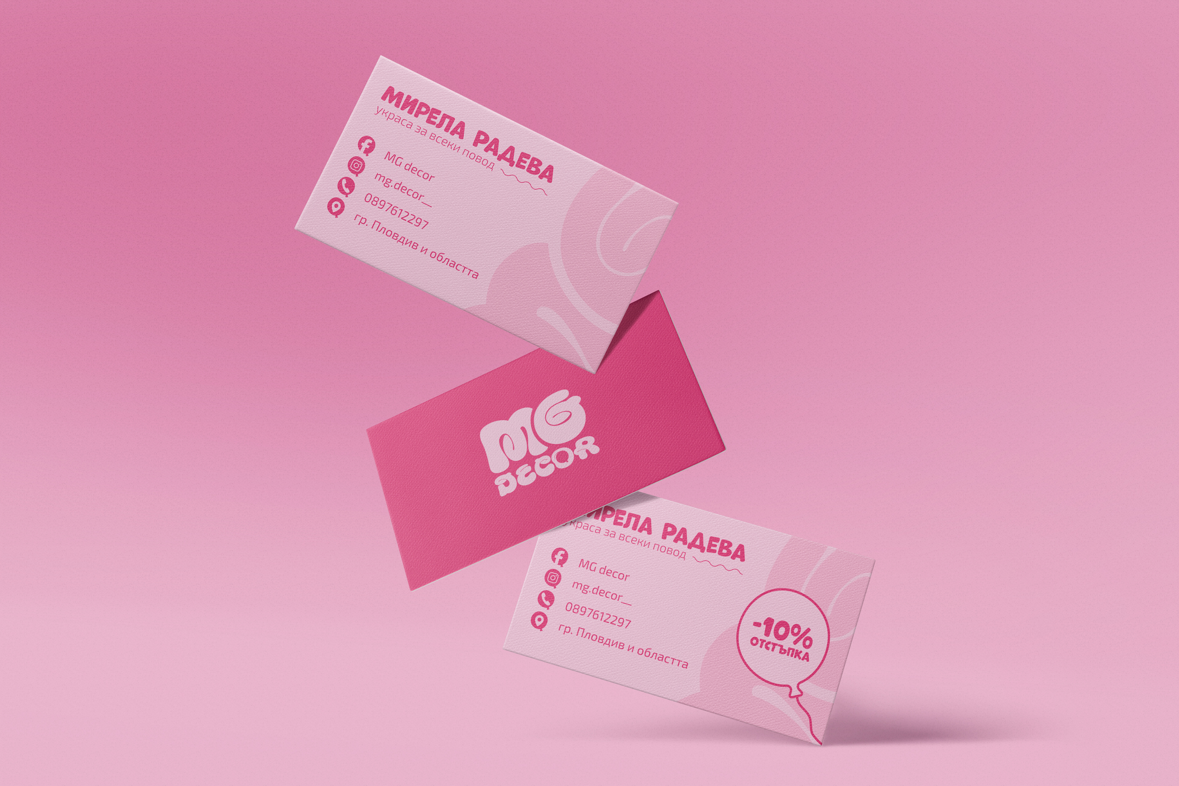 MG DECOR business cards