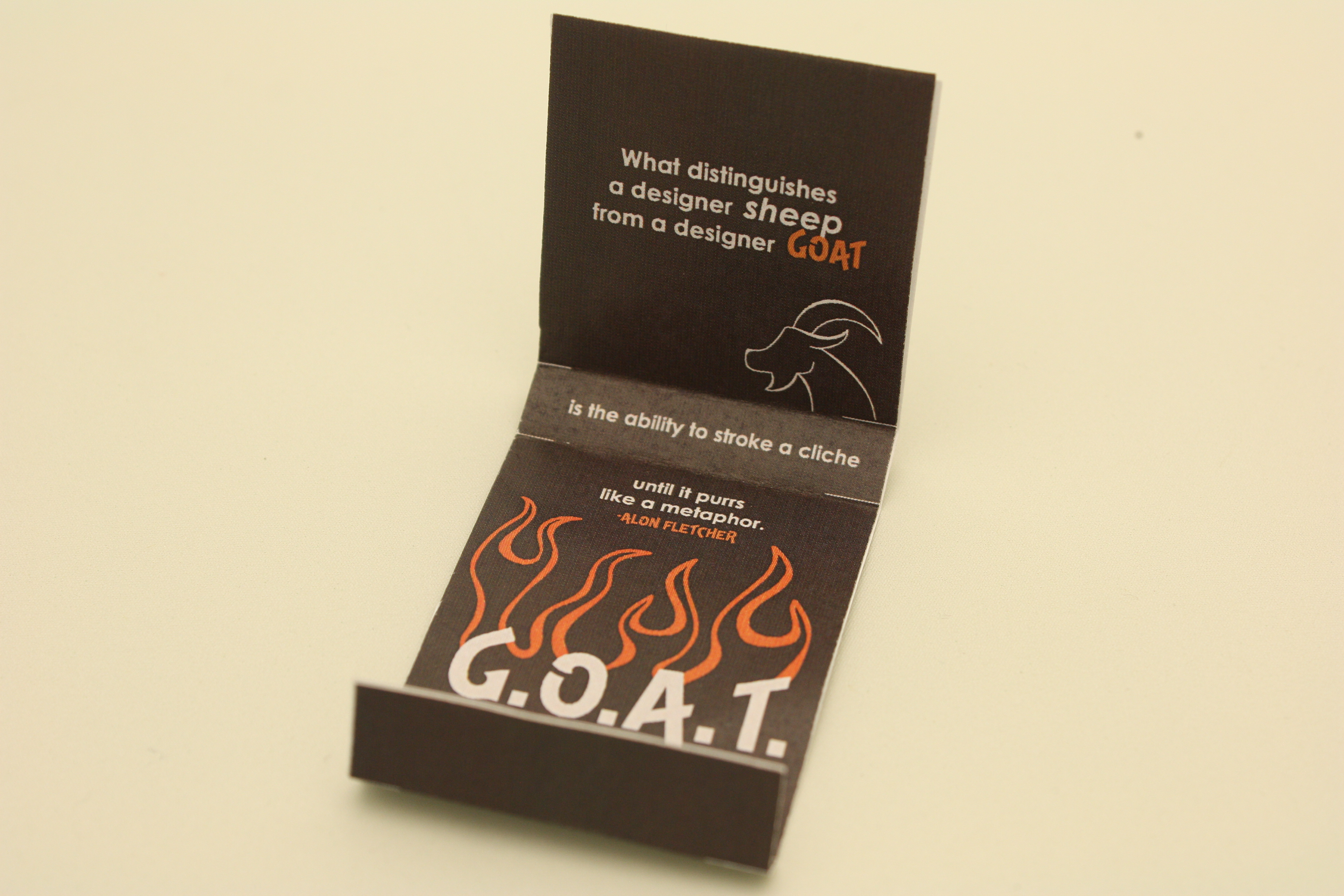 Design revealed with use of matches