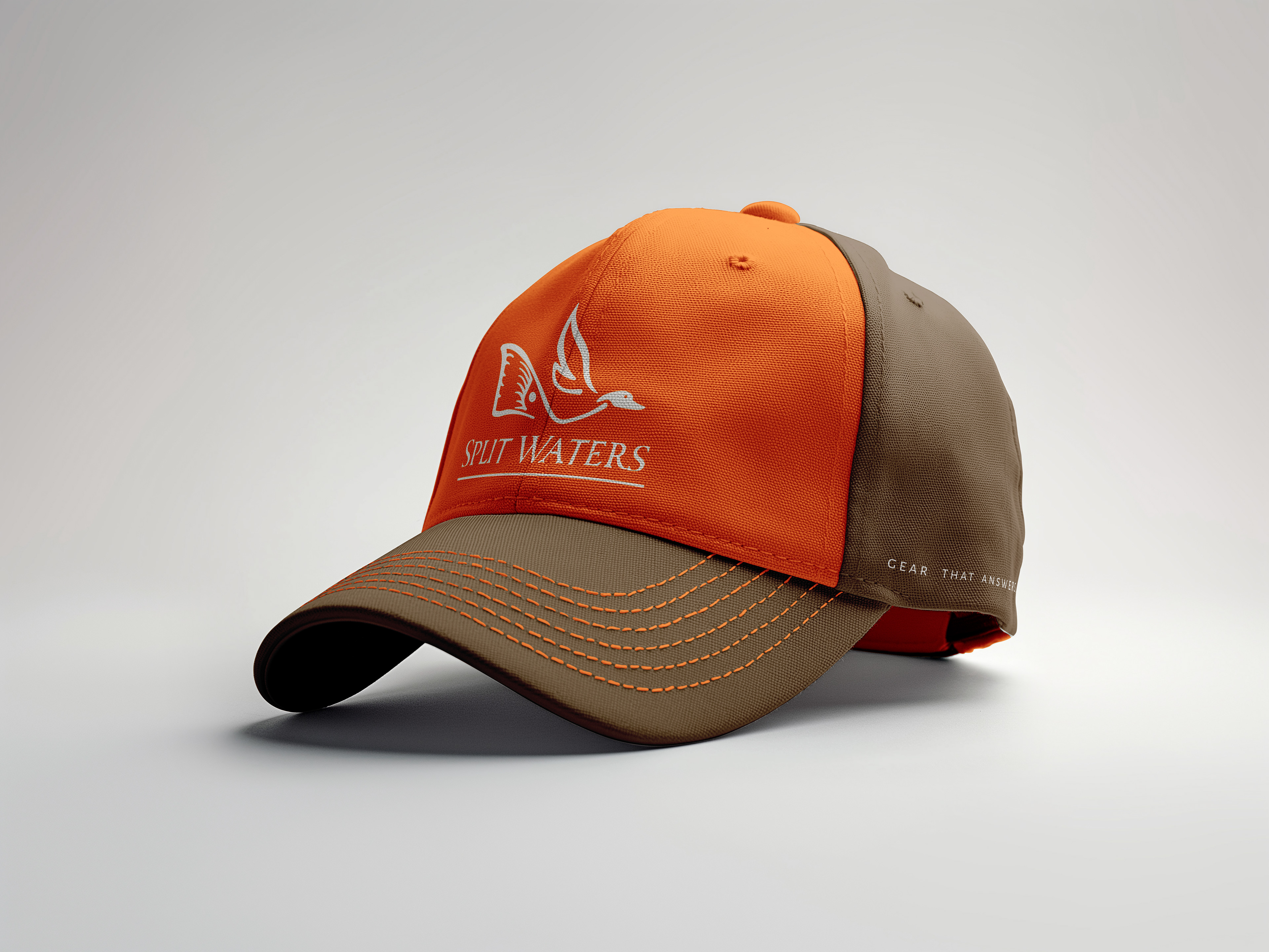 Safety Orange and Brown Hunting Hat