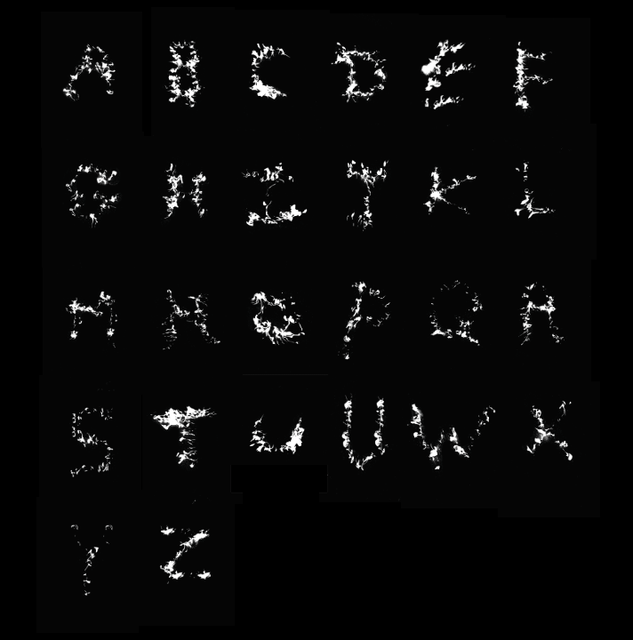 Set of White Letterforms