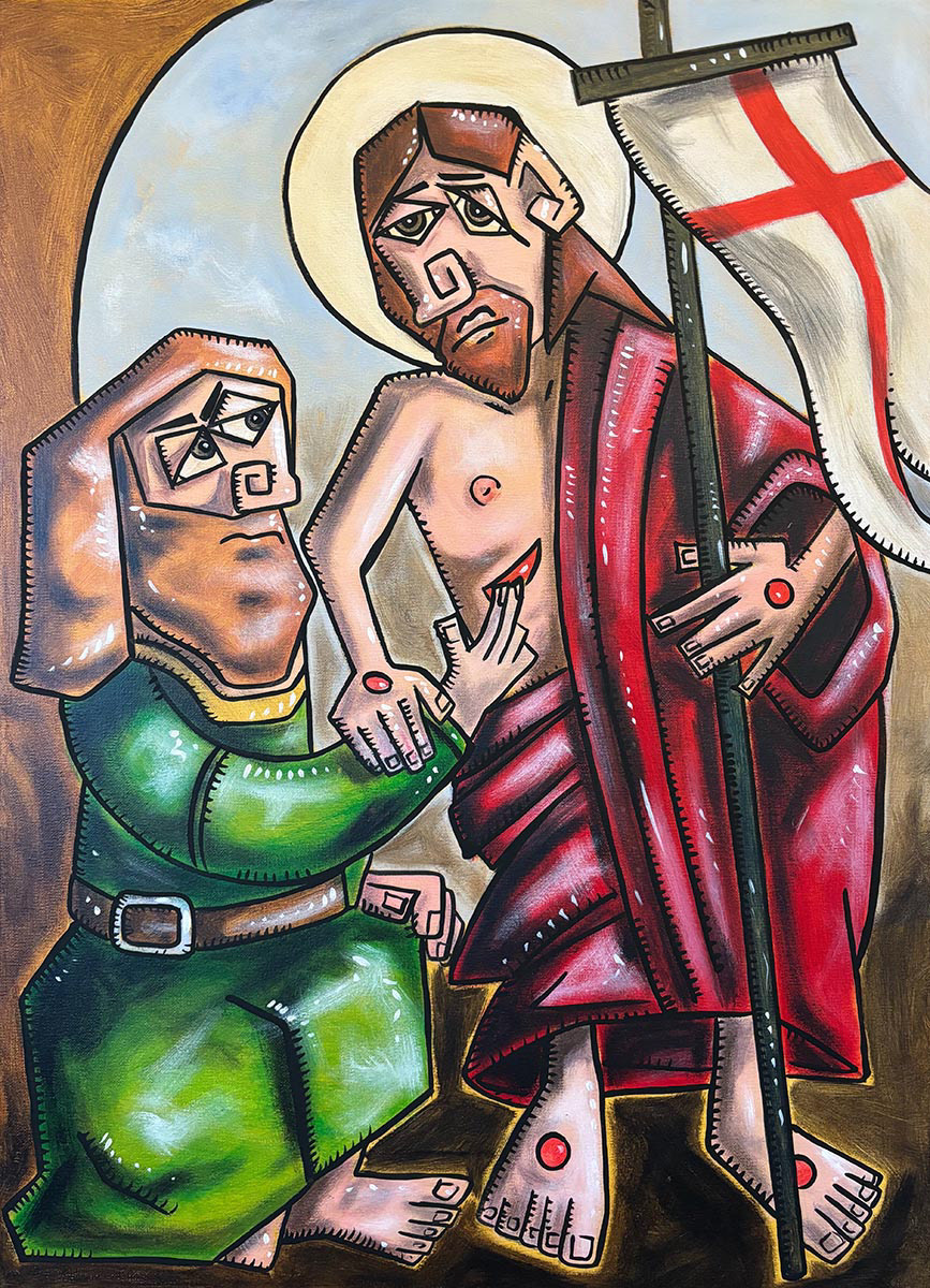 Der ungläubige Thomas - Acryl auf Leinwand - 50 x 60 cm - 2024