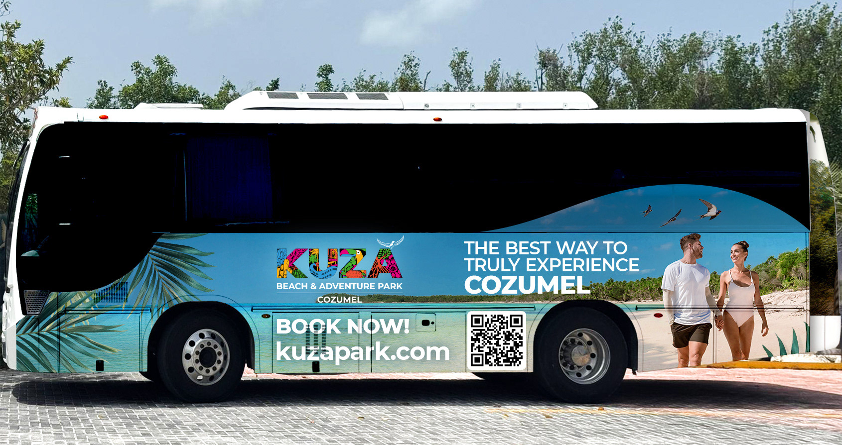 Brandeo de autobuses del paruqe Kuzá Beach and adventure Park