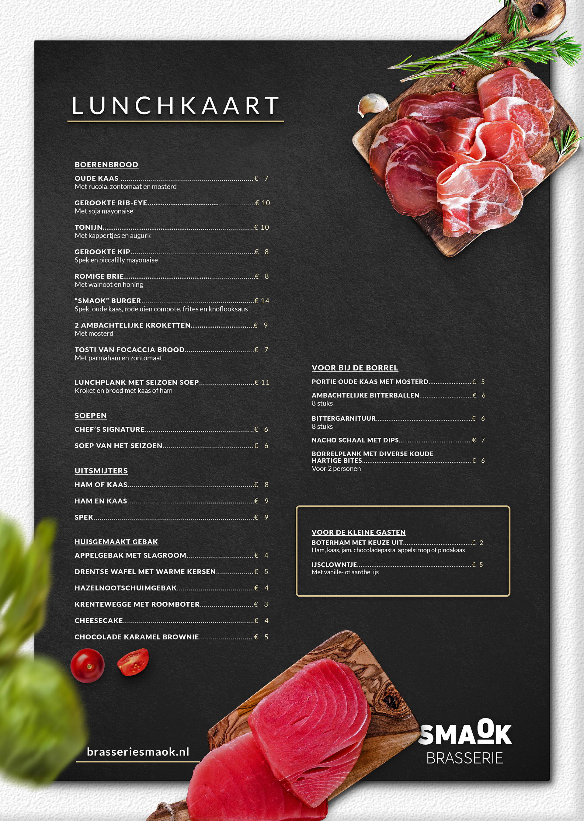 Diseño de Menu para Restaurant de Hotel Koekoekshof en Holanda