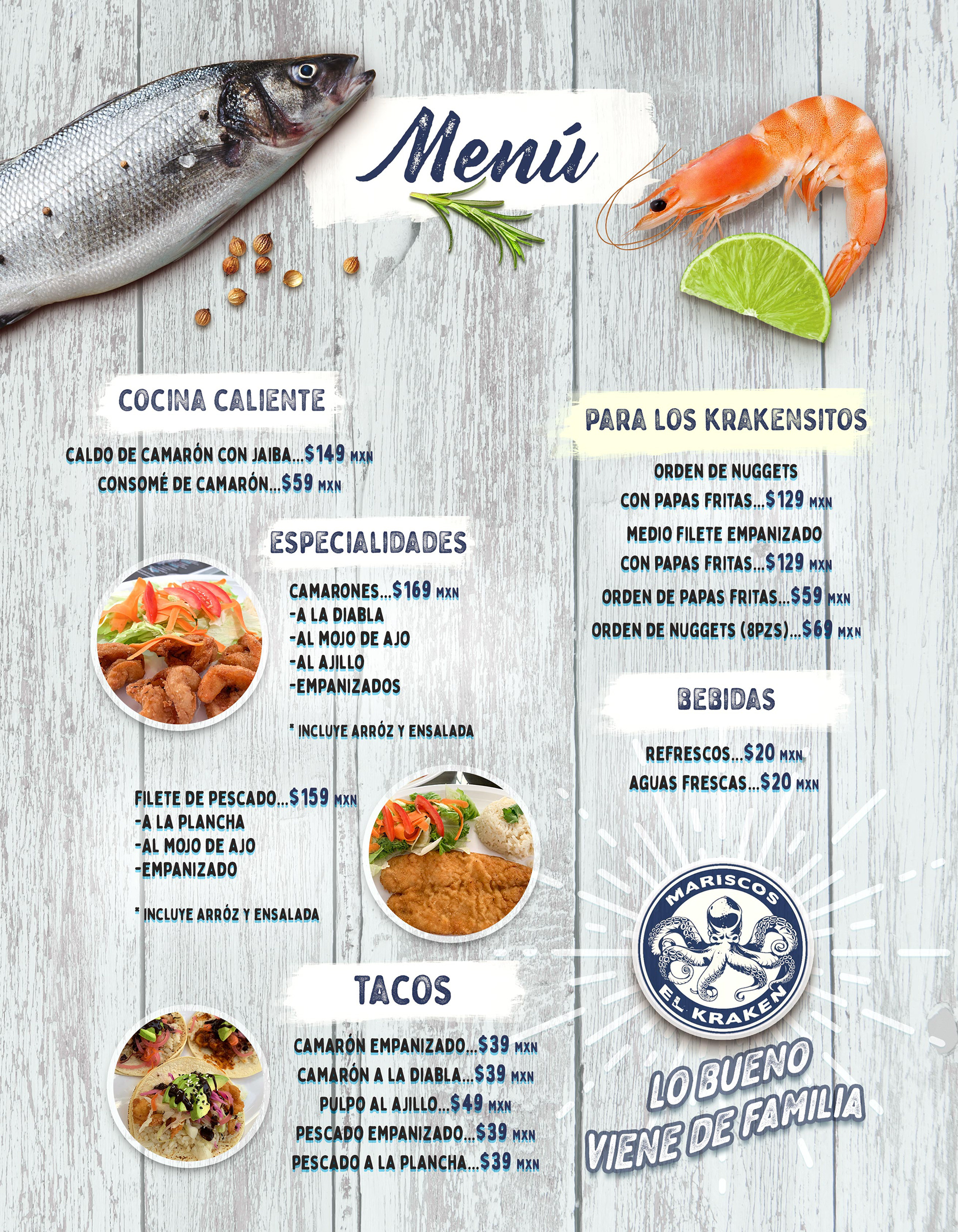 Diseño de Menu para Restaurant