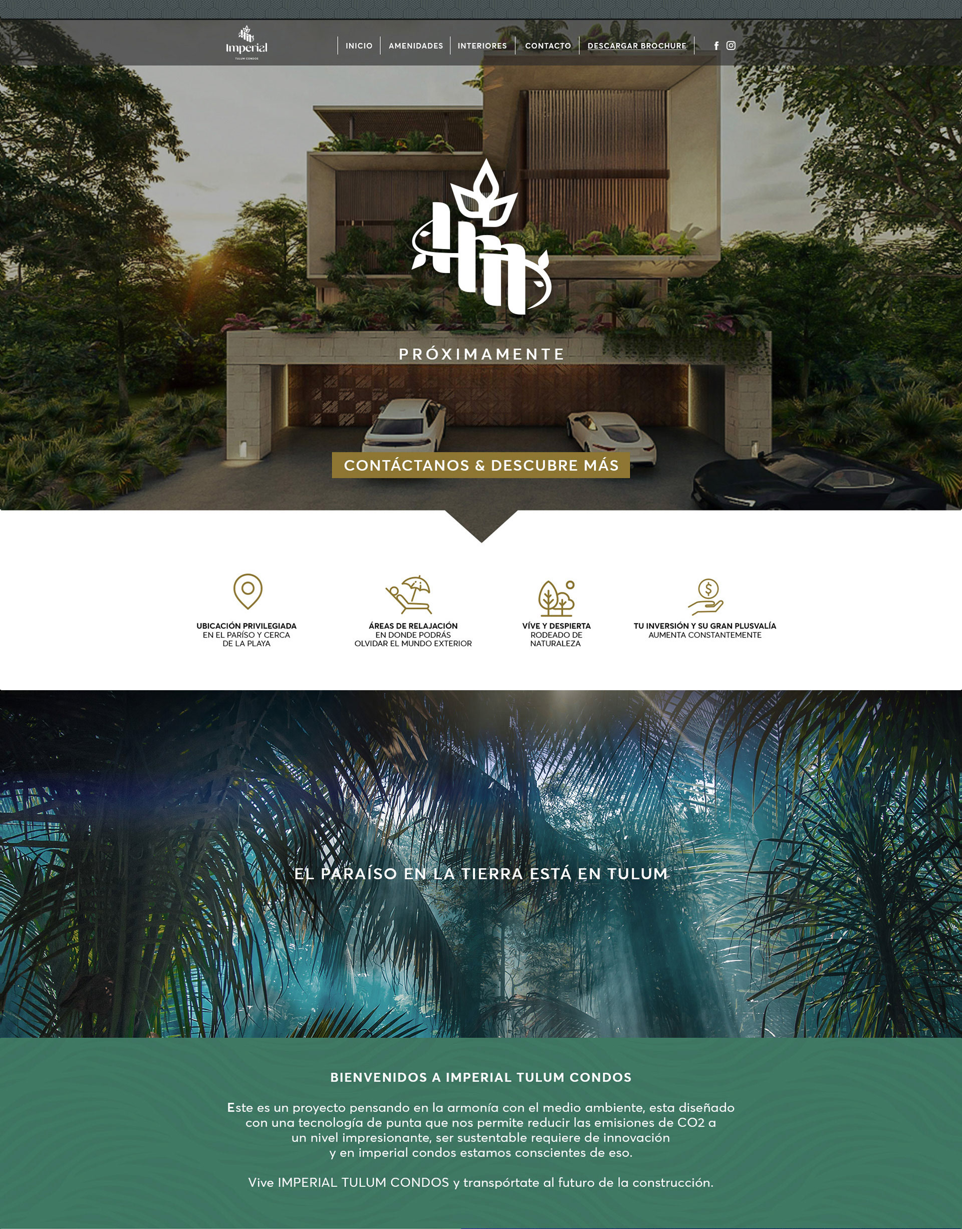 Diseño de Home para Página -Imperial Tulum Condos