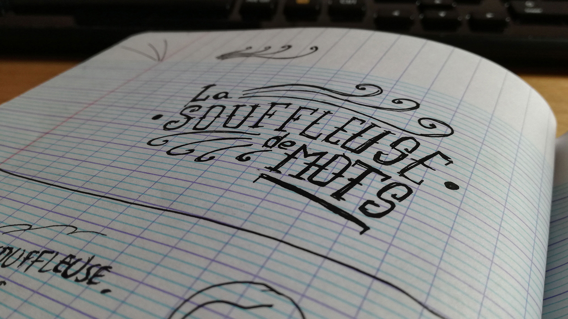 Mise en page Logotype La Souffleuse de Mots - La Lanterne - Perros-guirec