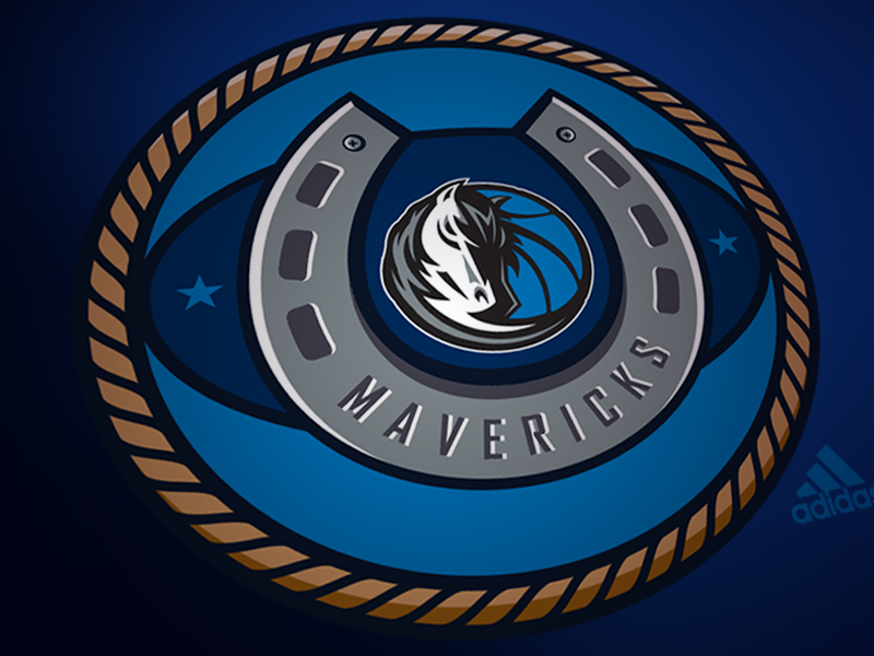 Close-up image of Mavs graphic.