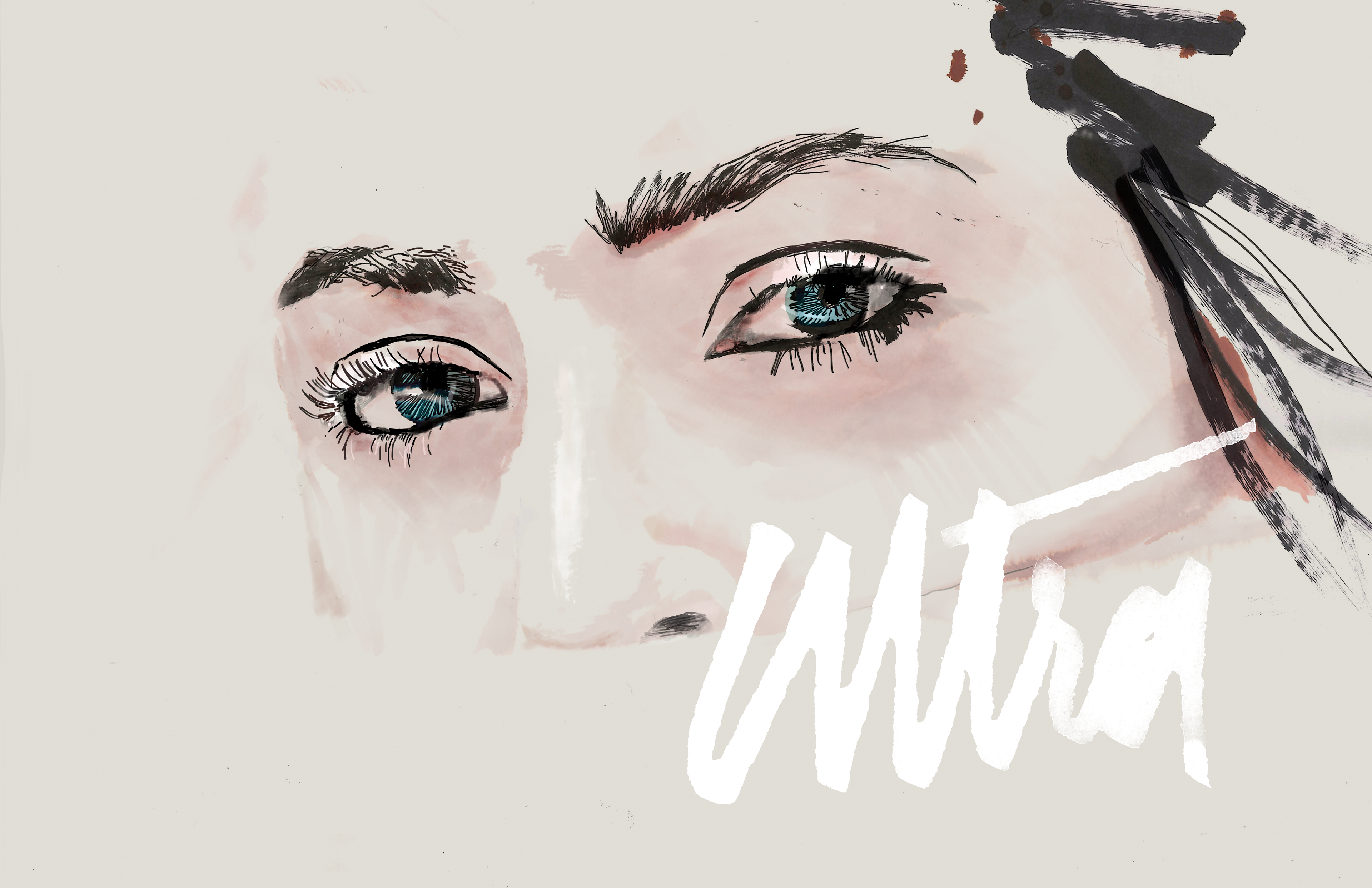 Image of watercolor illustration with "Ultra" brush lettering text overlaying on bottom.