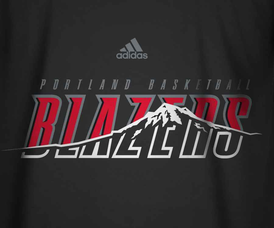 Close-up image of Blazers graphic.