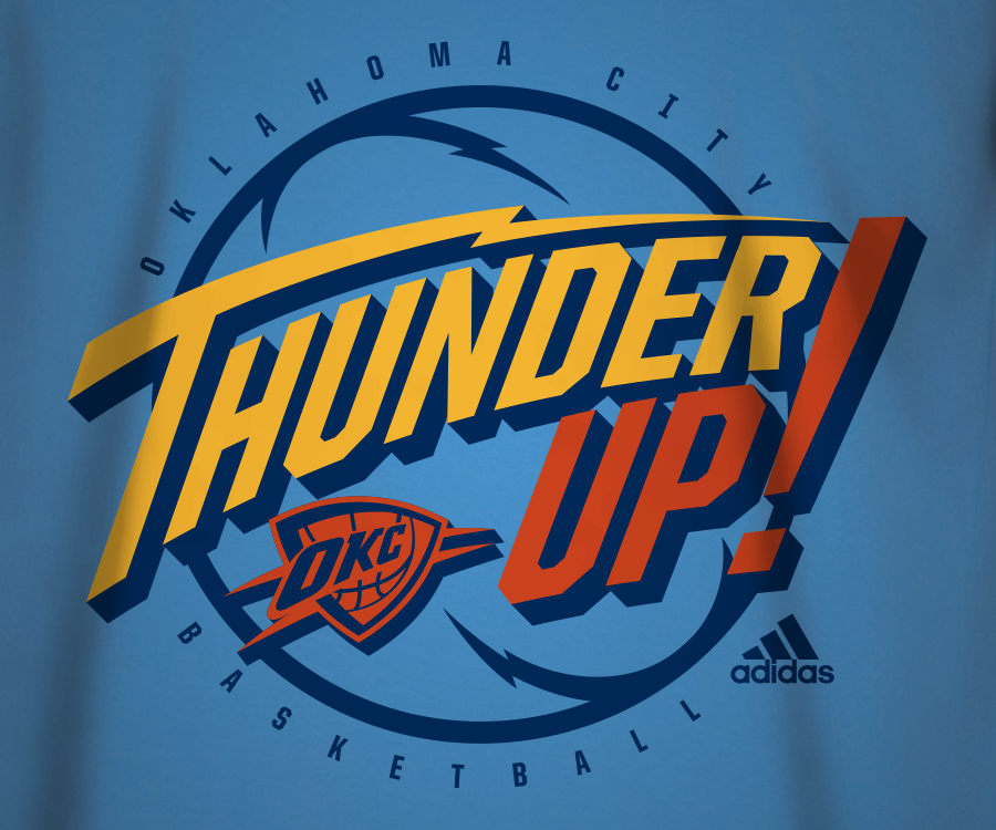 Close-up image of Thunder graphic.