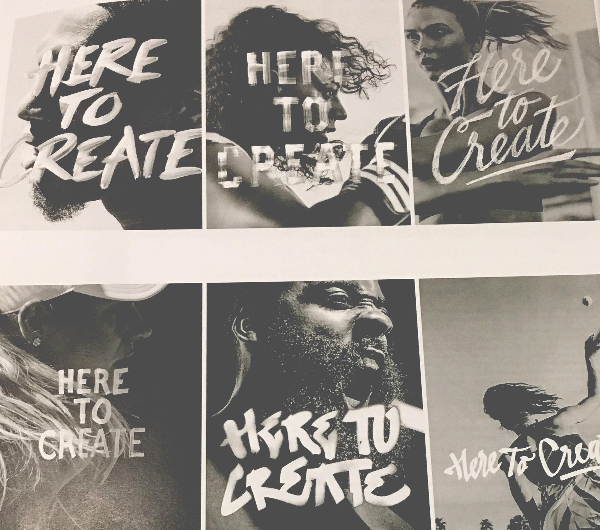 Images of custom lettering overlaying photographs of Adidas athletes across various sports including basketball, boxing, and tennis.