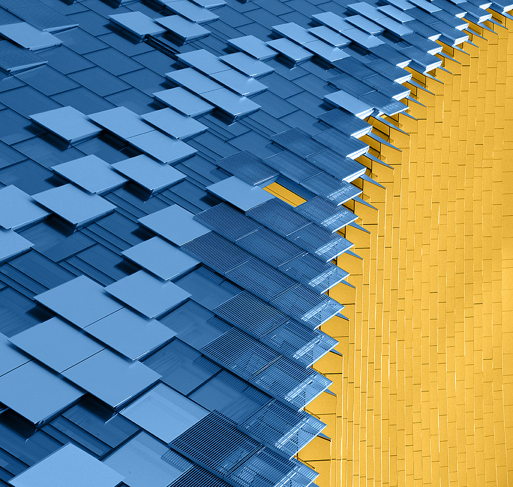 Architectural abstract of new condo building, Vancouver, BC