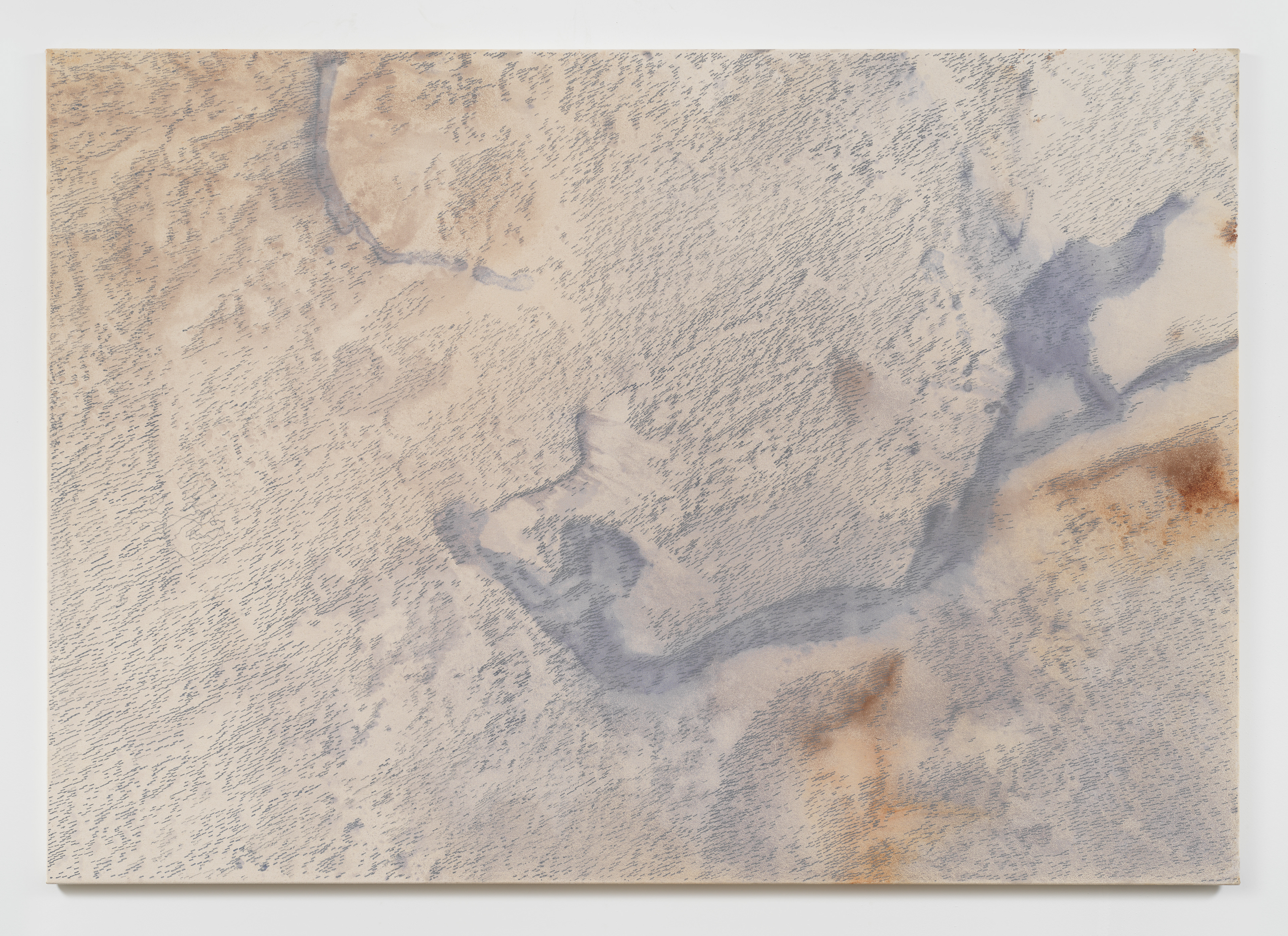Terraform, 2018 Pigment and acrylic polymer resin on canvas 56 by 80 in.