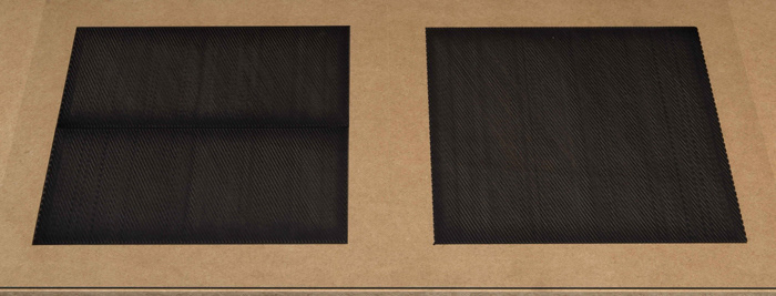 Plot Fill A & Plot Fill B, 2009, Pen on Acetate on MDF shelving, 12 x 24 inches