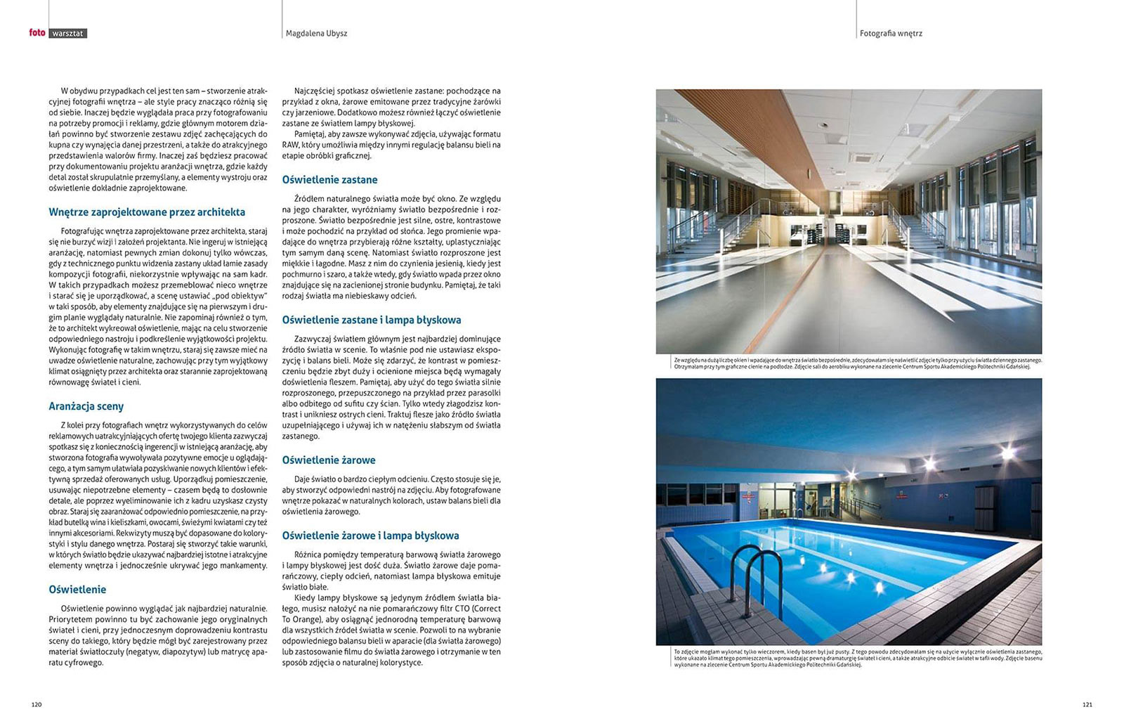 Seria artykułów dotyczących fotografowania wnętrz, które ukazały się w Magazynie Fotograficznym FOTO.