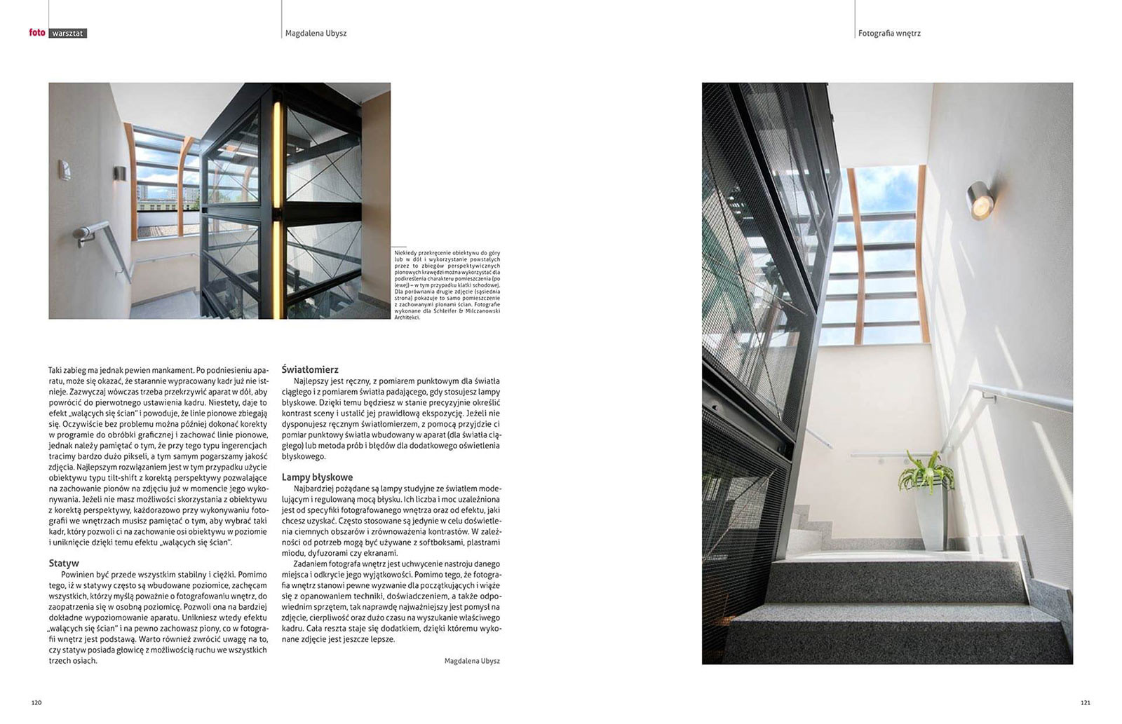 Seria artykułów dotyczących fotografowania wnętrz, które ukazały się w Magazynie Fotograficznym FOTO.