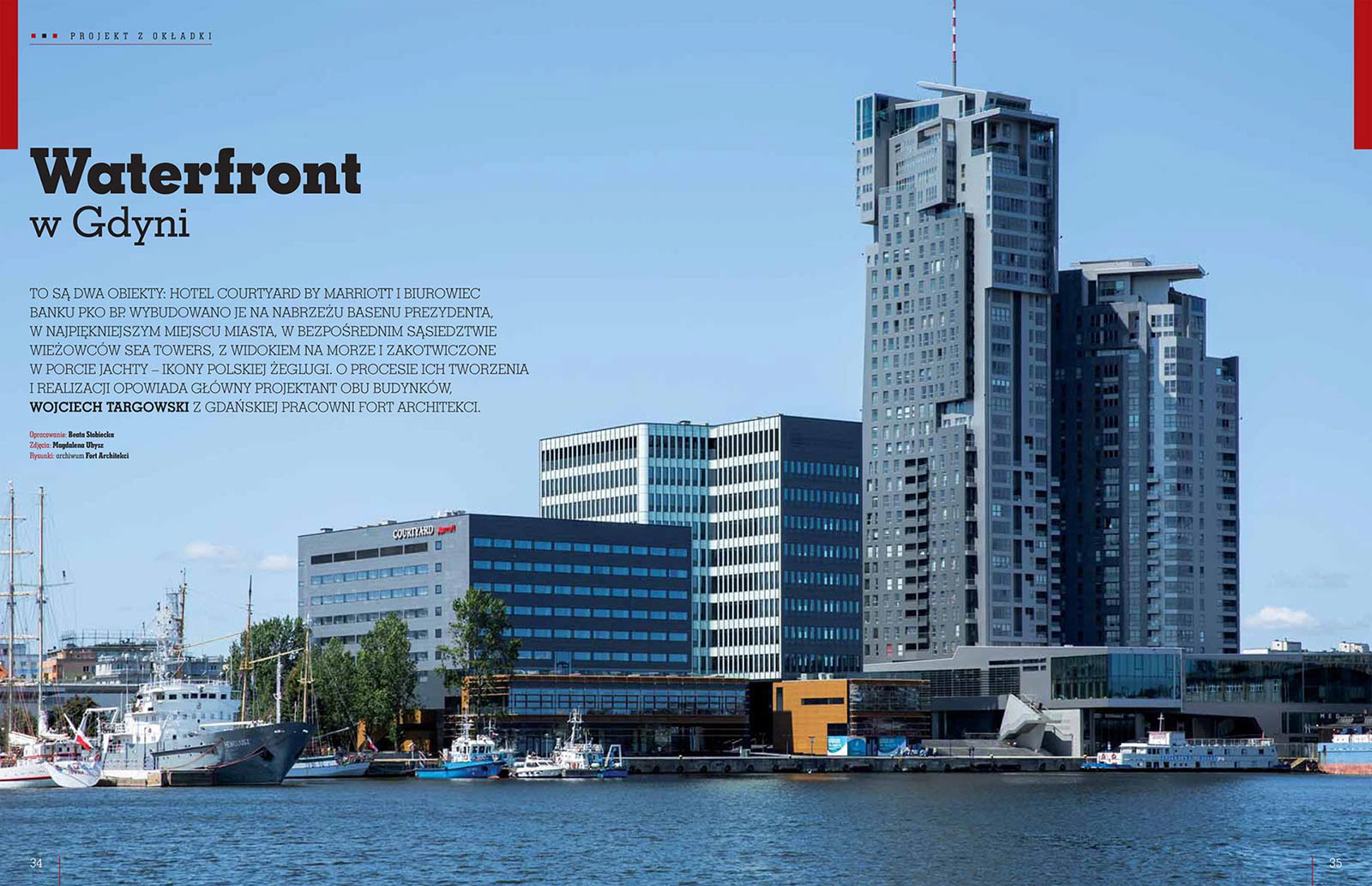 Publikacja zdjęć architektury dotycząca Waterfront w Gdyni w magazynie Świat Architektury.