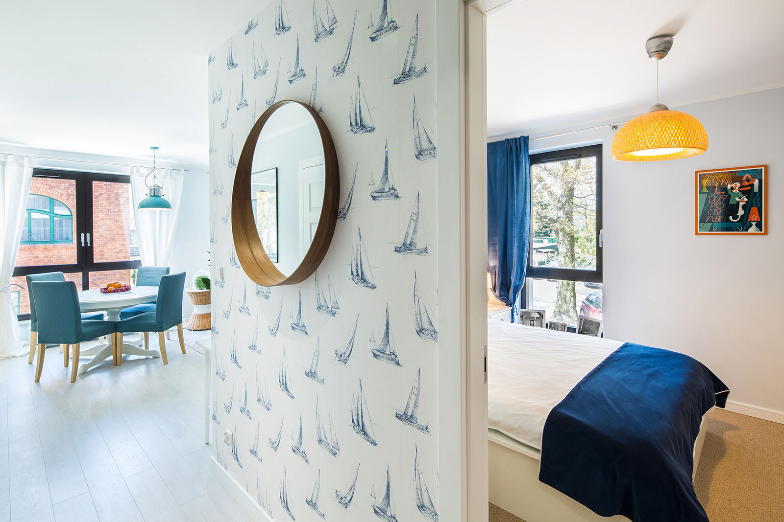 Zdjęcia wnętrz apartamentu na wynajem Victoria Residence w Sopocie.