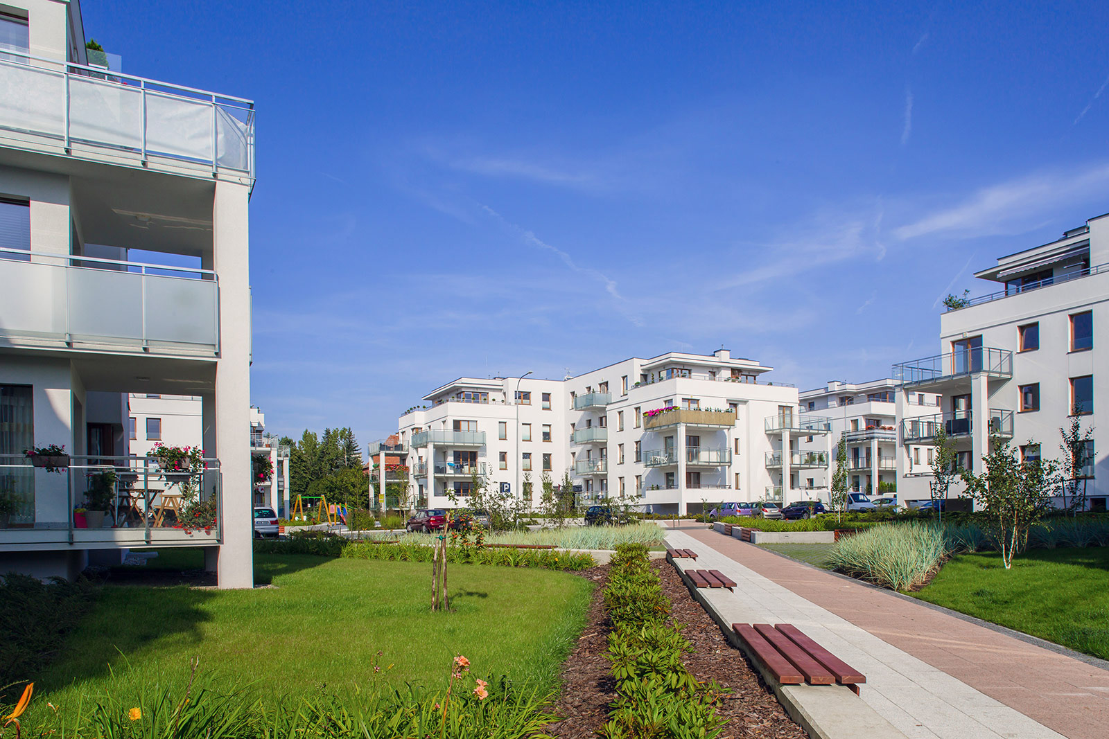 Sesja fotograficzna budynków mieszkalnych na Osiedlu Kopernika w Kwidzynie dla pracowni projektowej Tandem Studio.