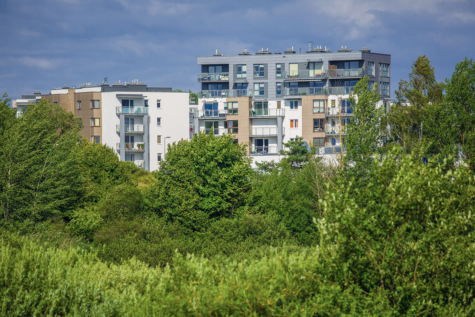 Kompleksowe sesje zdjęciowe trzech osiedli mieszkaniowych Alfa Park w Gdańsku wykonane dla dewelopera.
