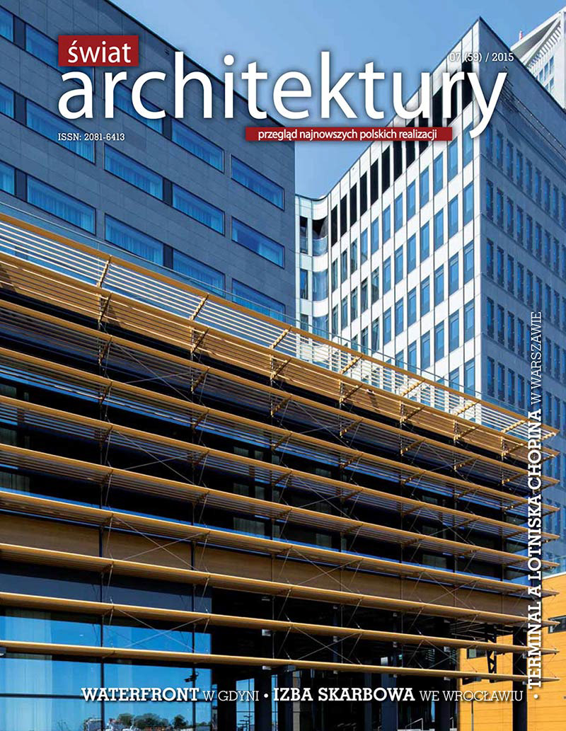 Publikacja zdjęć architektury dotycząca Waterfront w Gdyni w magazynie Świat Architektury.