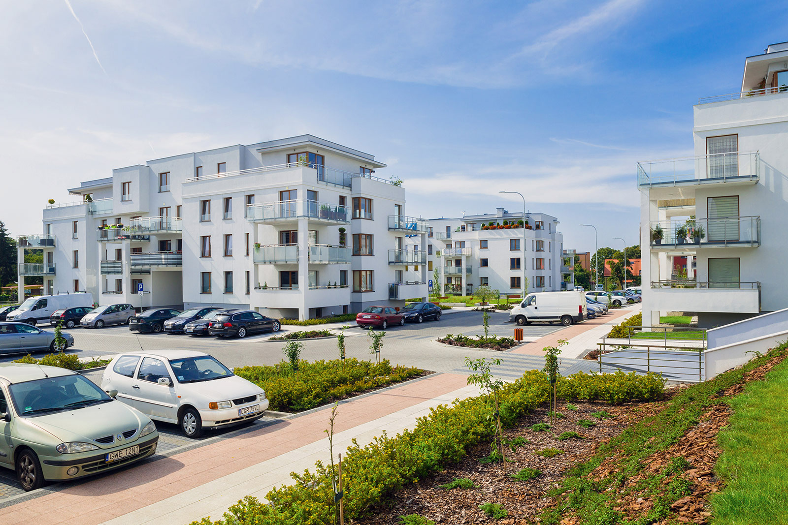 Sesja fotograficzna budynków mieszkalnych na Osiedlu Kopernika w Kwidzynie dla pracowni projektowej Tandem Studio.