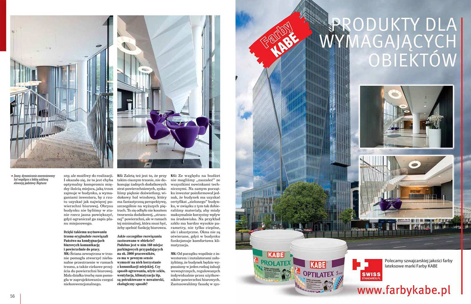 Publikacja zdjęć architektury dotycząca budynku Centrum Biurowe Neptun w Gdańsku w magazynie Świat Architektury.