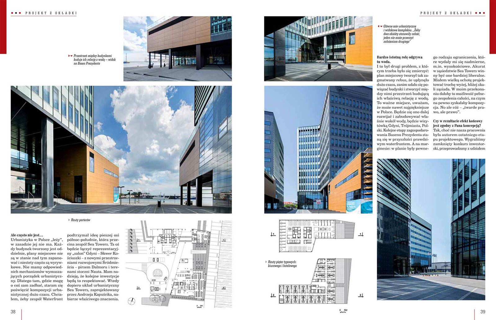 Publikacja zdjęć architektury dotycząca Waterfront w Gdyni w magazynie Świat Architektury.