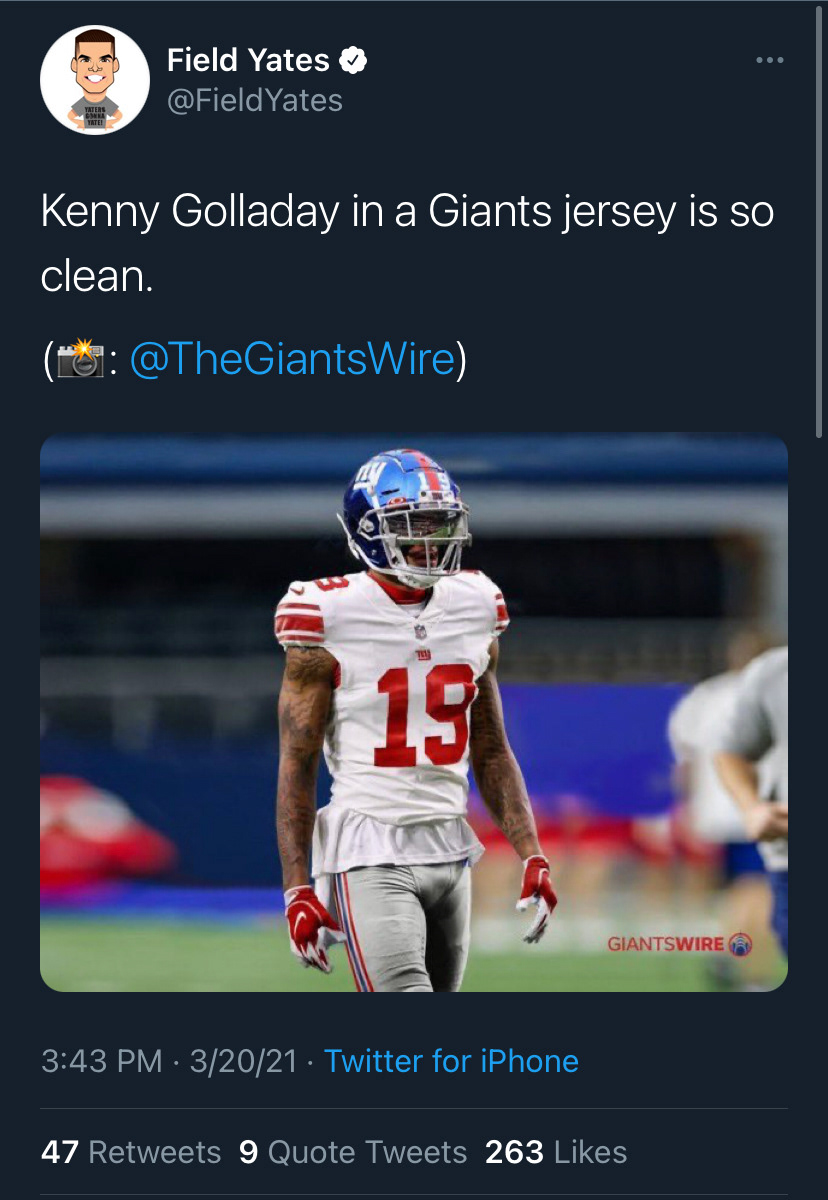 Field Yates repost on Twitter