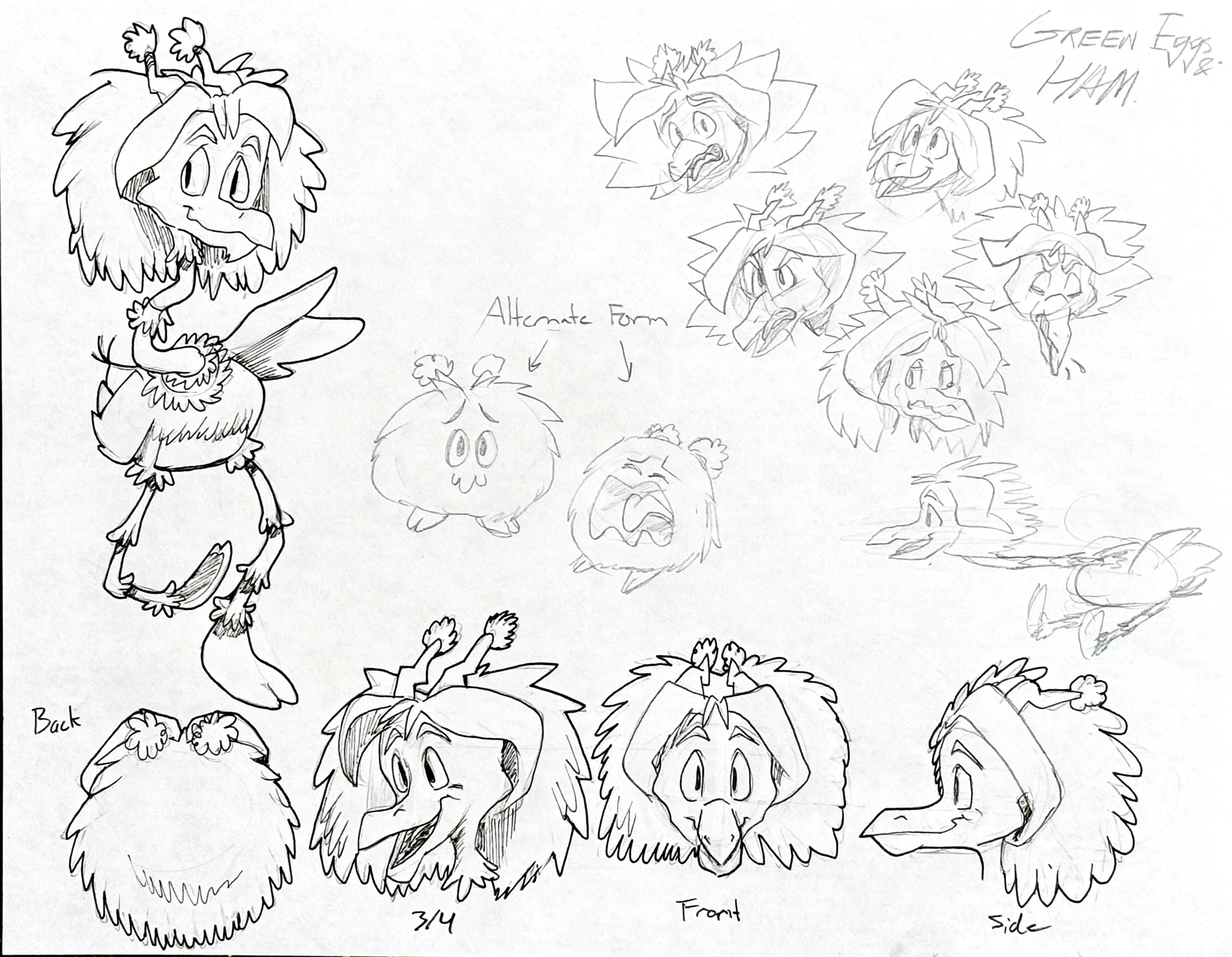 Green Eggs and Ham - Chikeraffe Character Concept Art