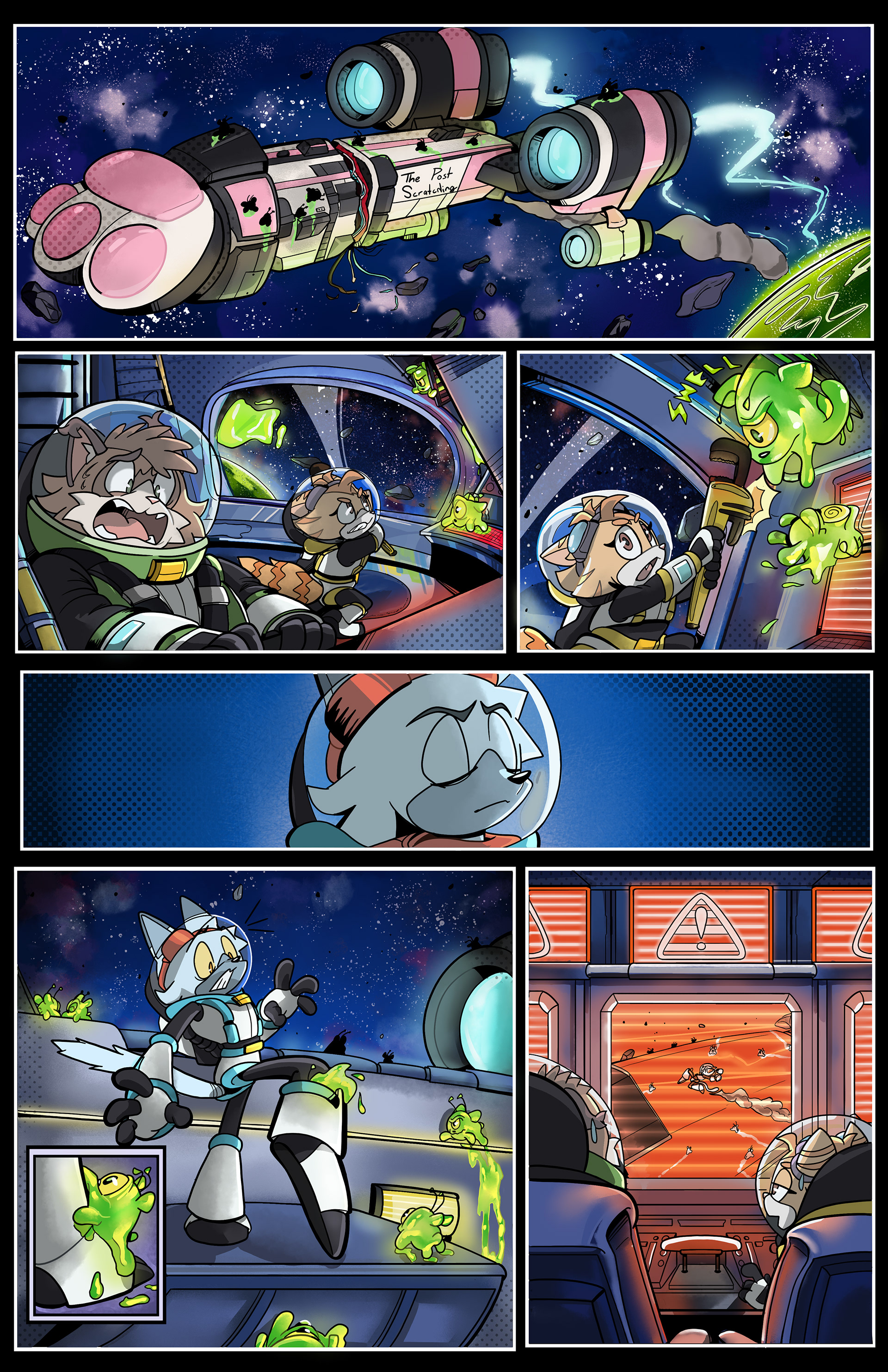 Sci-fi, Cat Adventure Comic Story, Page 1