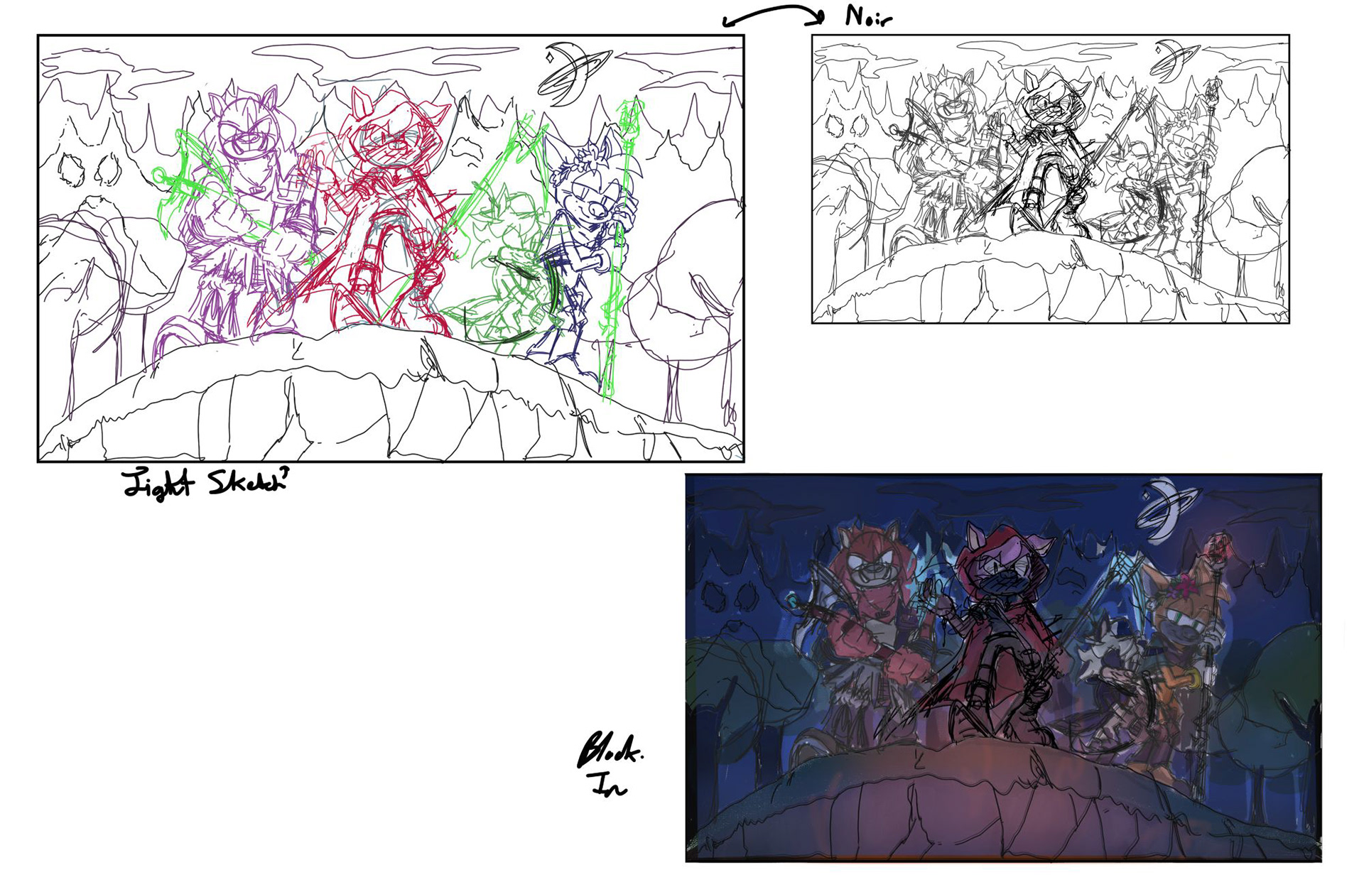 Storybook Sagas Story 1 - Enlarged Sketches