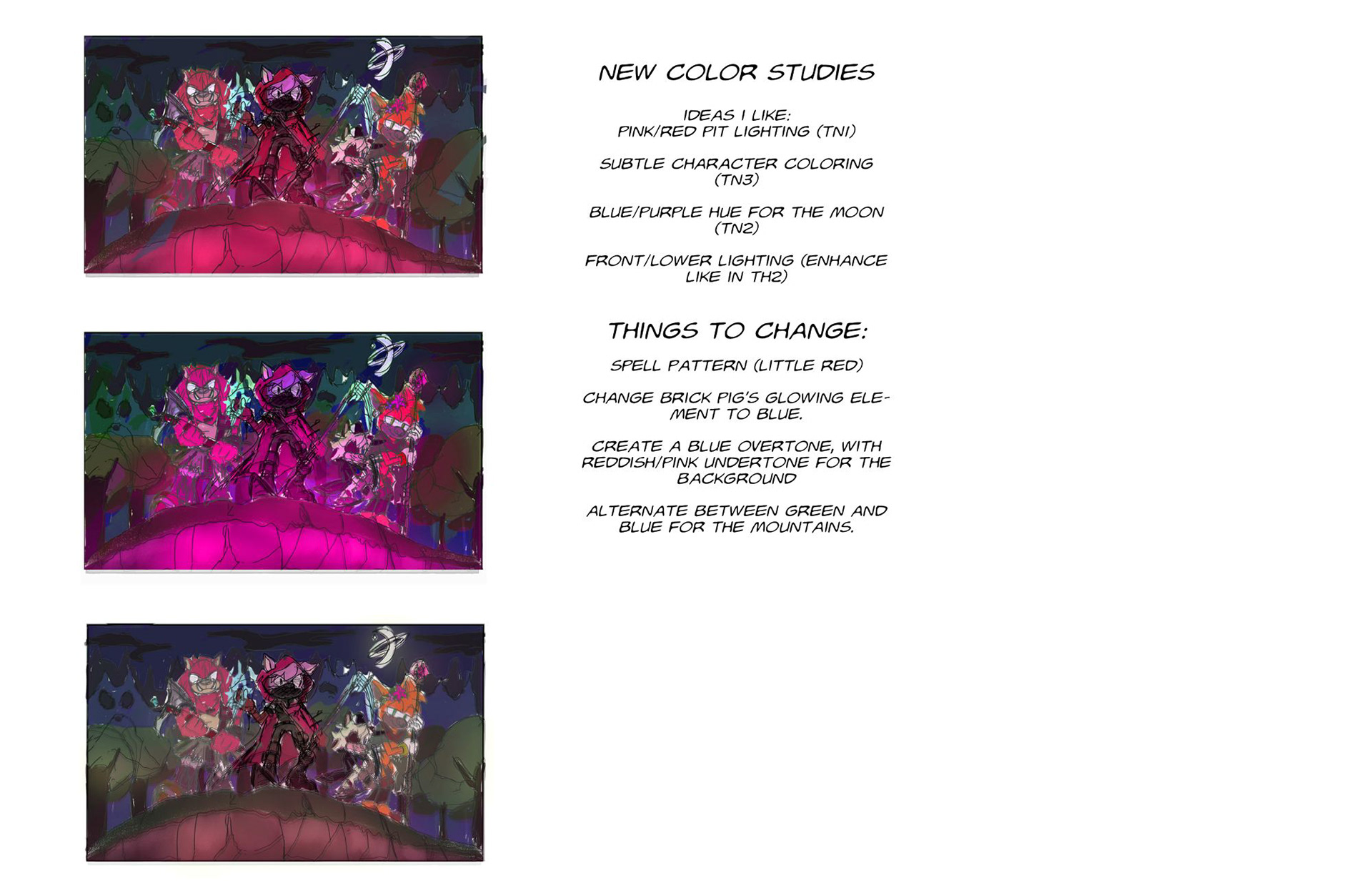 Storybook Sagas Story 1 - Additional Color Studies
