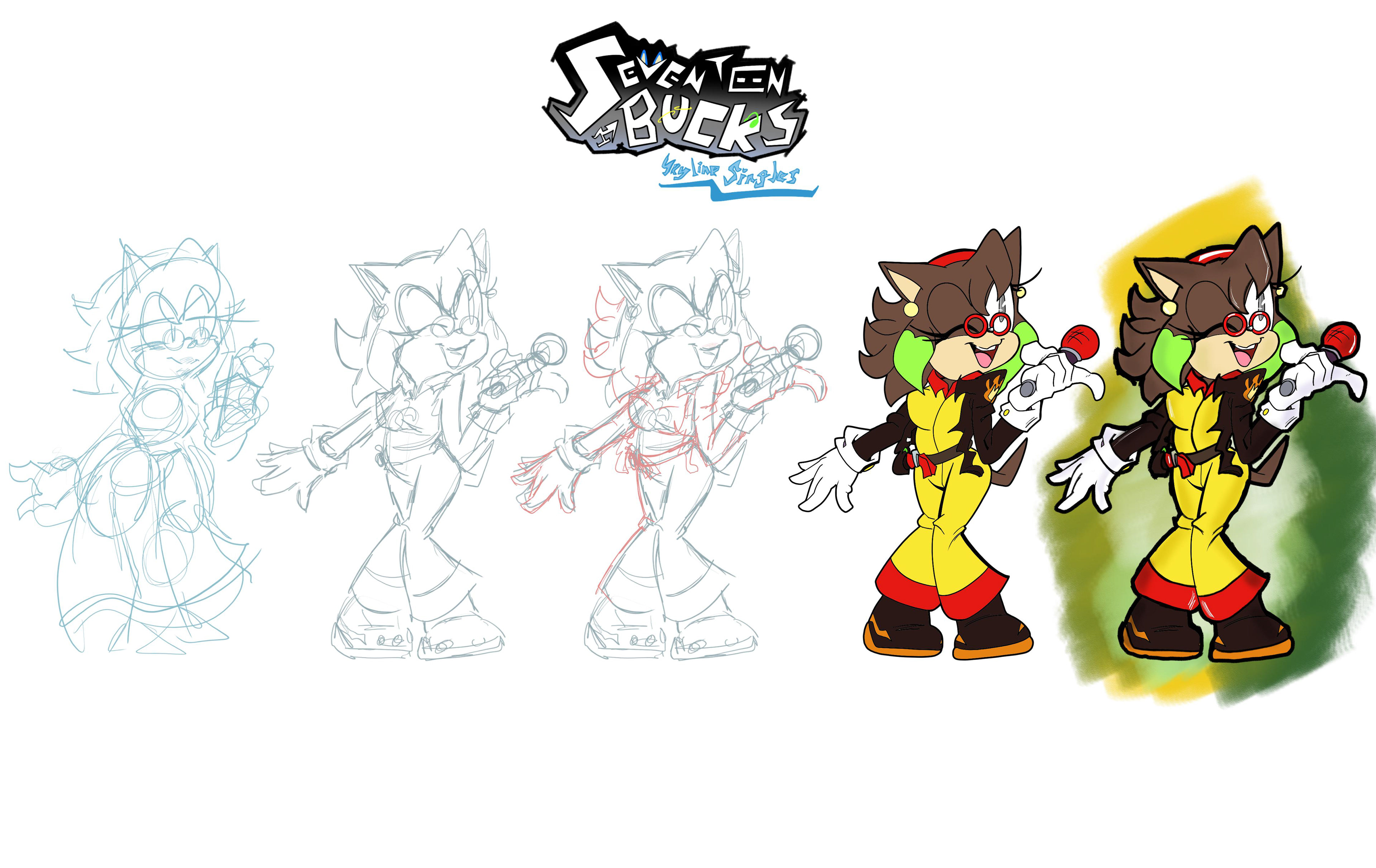 Friday Night Funkin' Seventeen Bucks Character Design 1