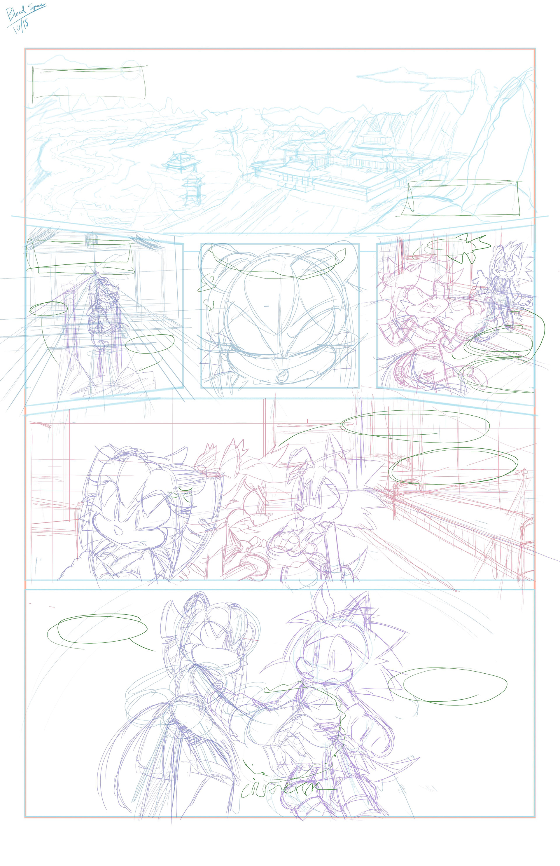 Chinese-Inspired Comic Story - Sketches Page 1